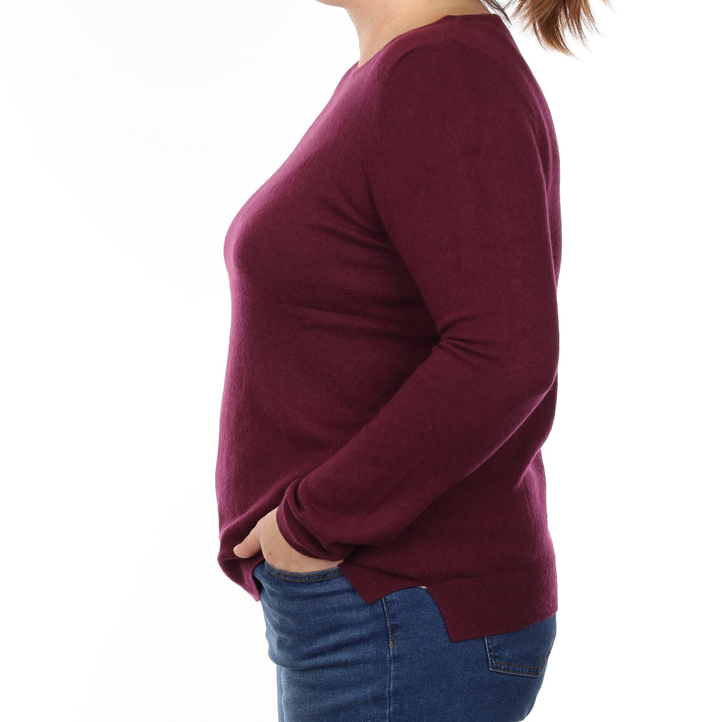 Mulberry Purple Cashmere Boat Neck Jumper Large