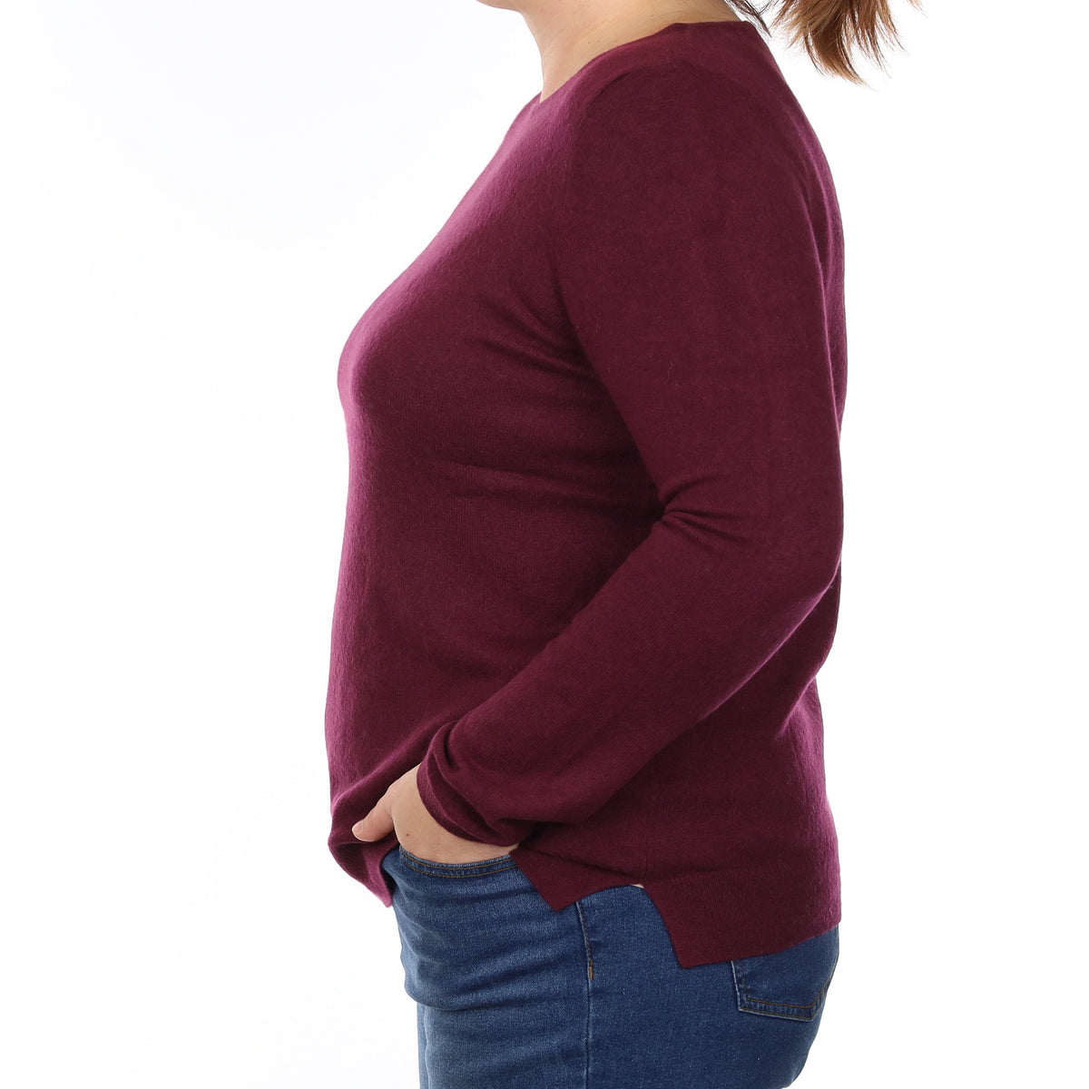 Mulberry Purple Cashmere Boat Neck Jumper Large