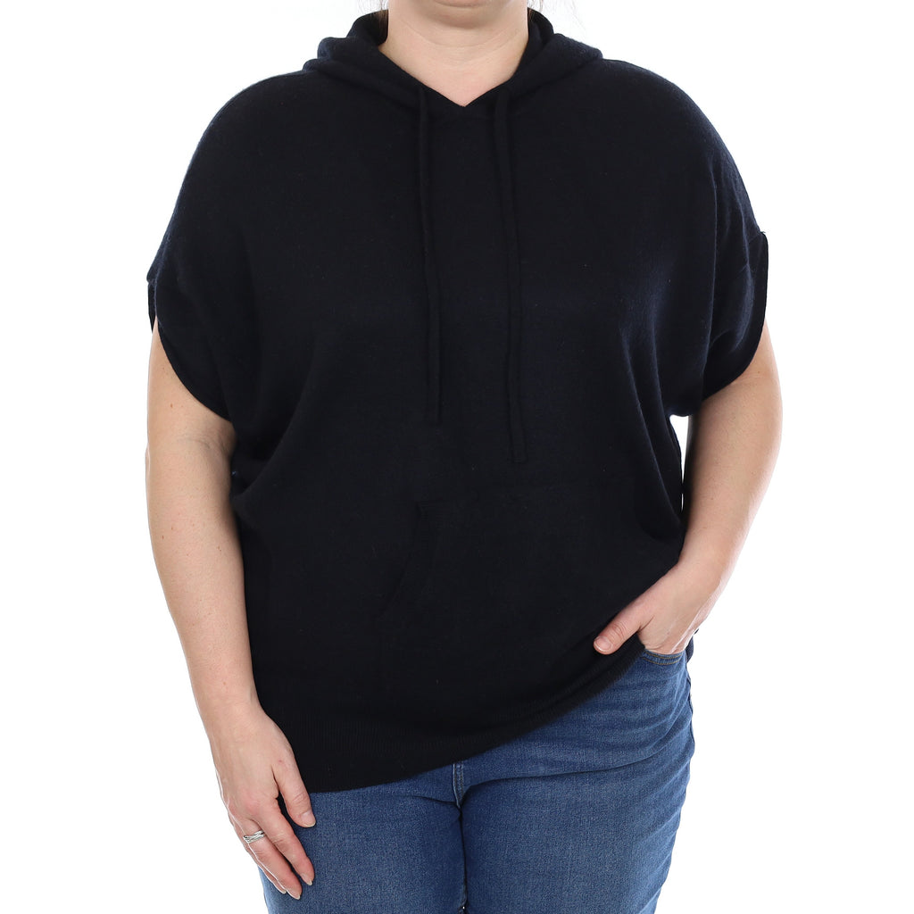 Vince Black Cashmere Slouchy Batwing Hoodie Jumper Large