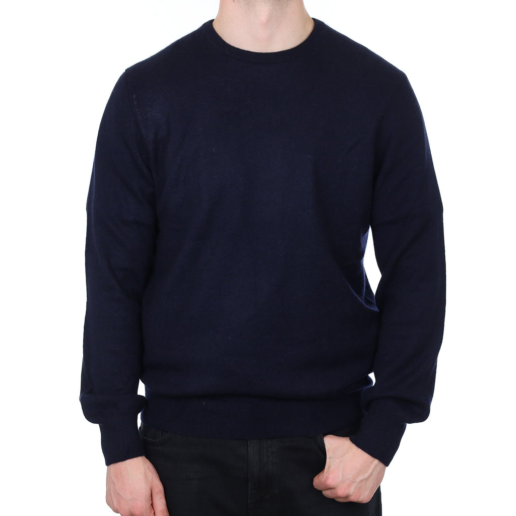 Men's Dark Navy Cashmere Crew Neck Jumper XL