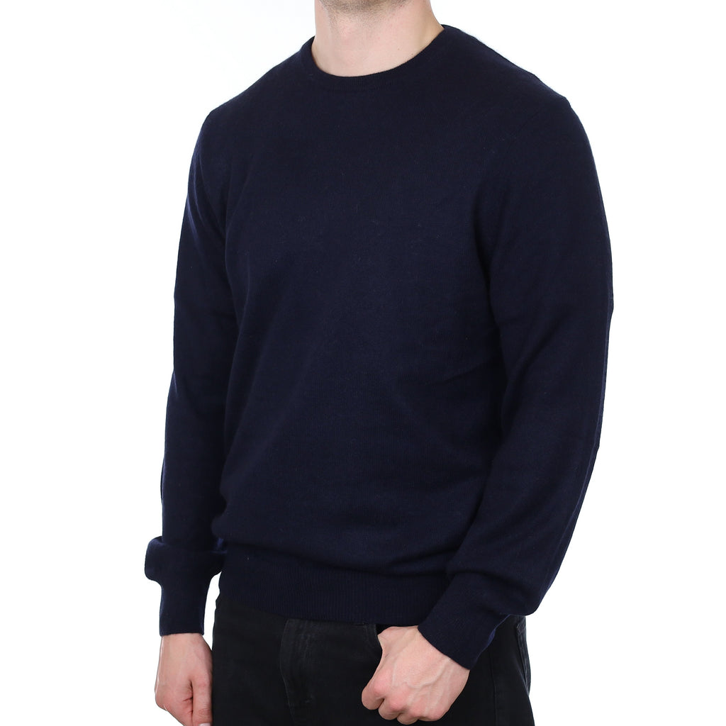 Men's Dark Navy Cashmere Crew Neck Jumper XL