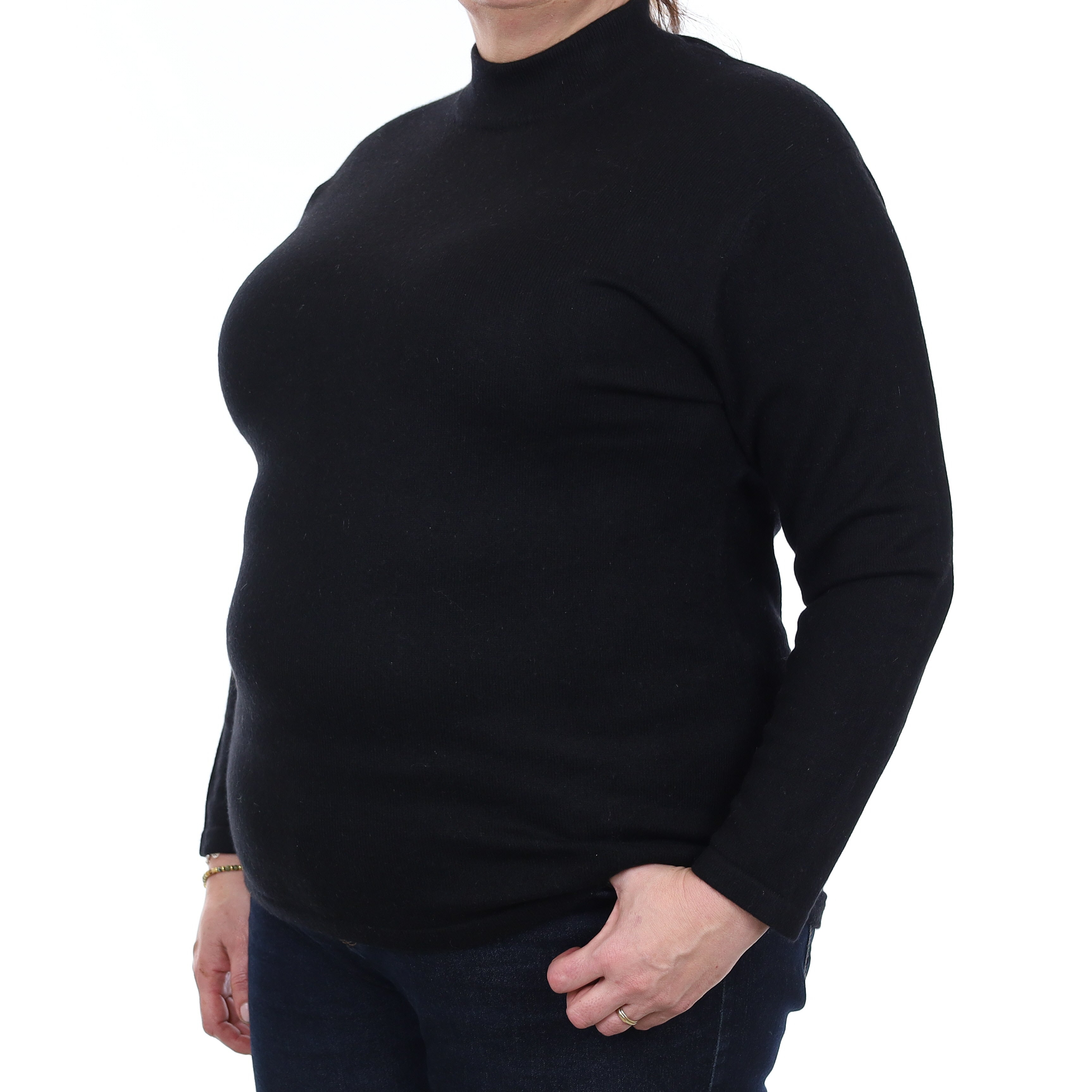 Black Cashmere Turtle Neck Jumper Extra Large