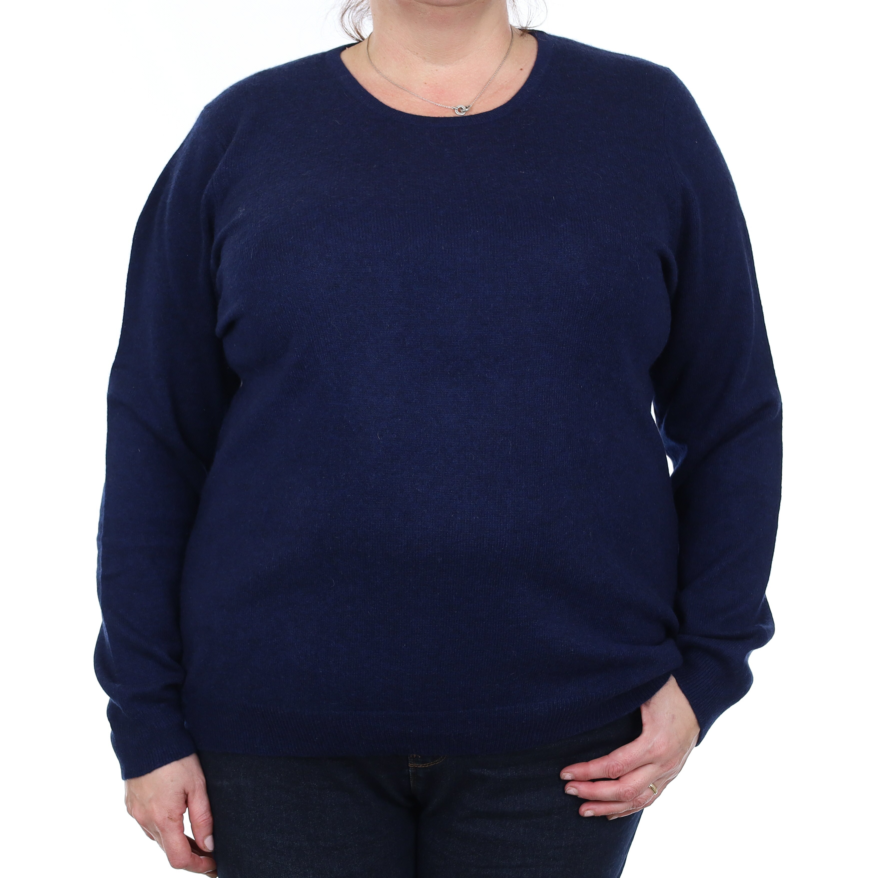 Navy Cashmere Crew Neck Jumper XXL