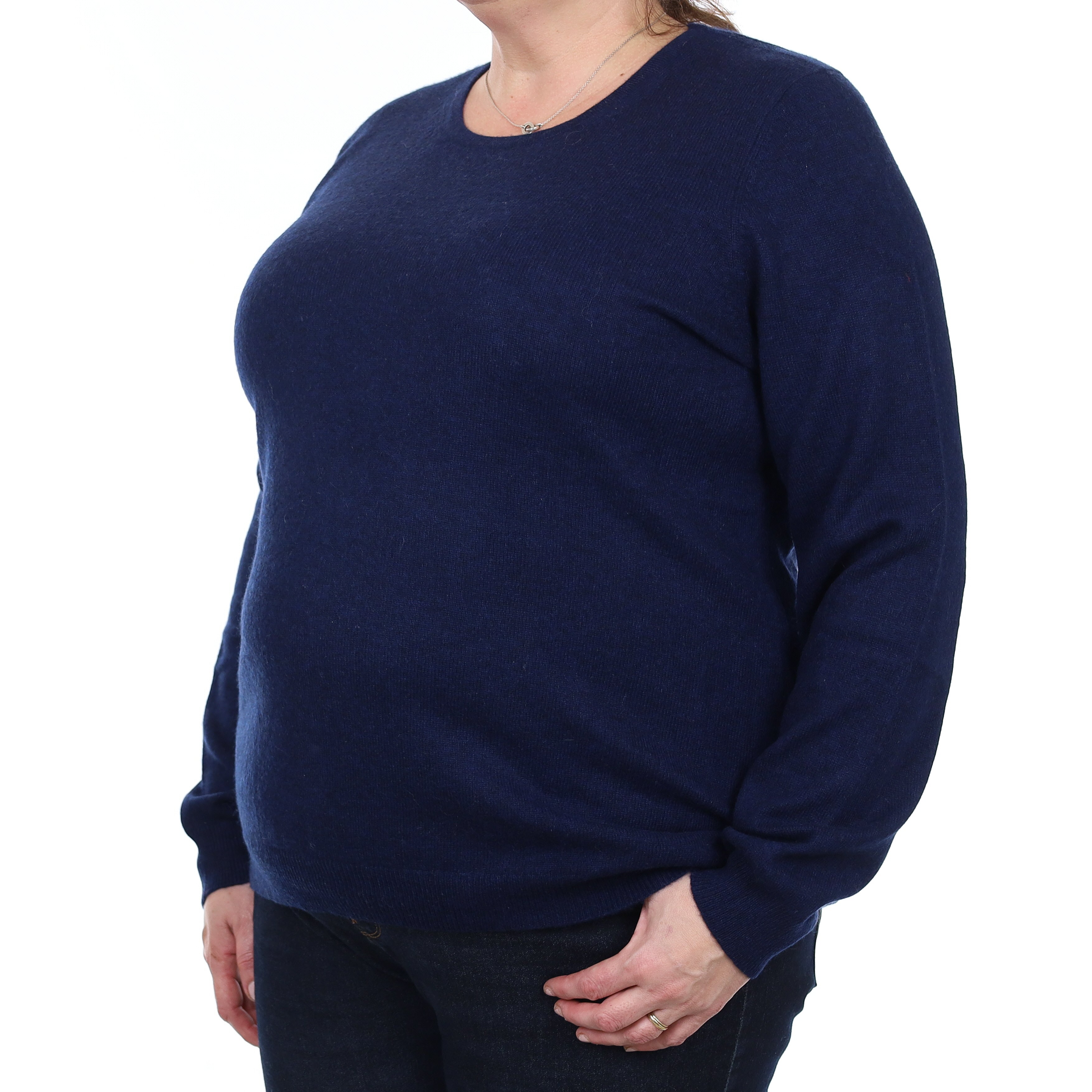 Navy Cashmere Crew Neck Jumper XXL