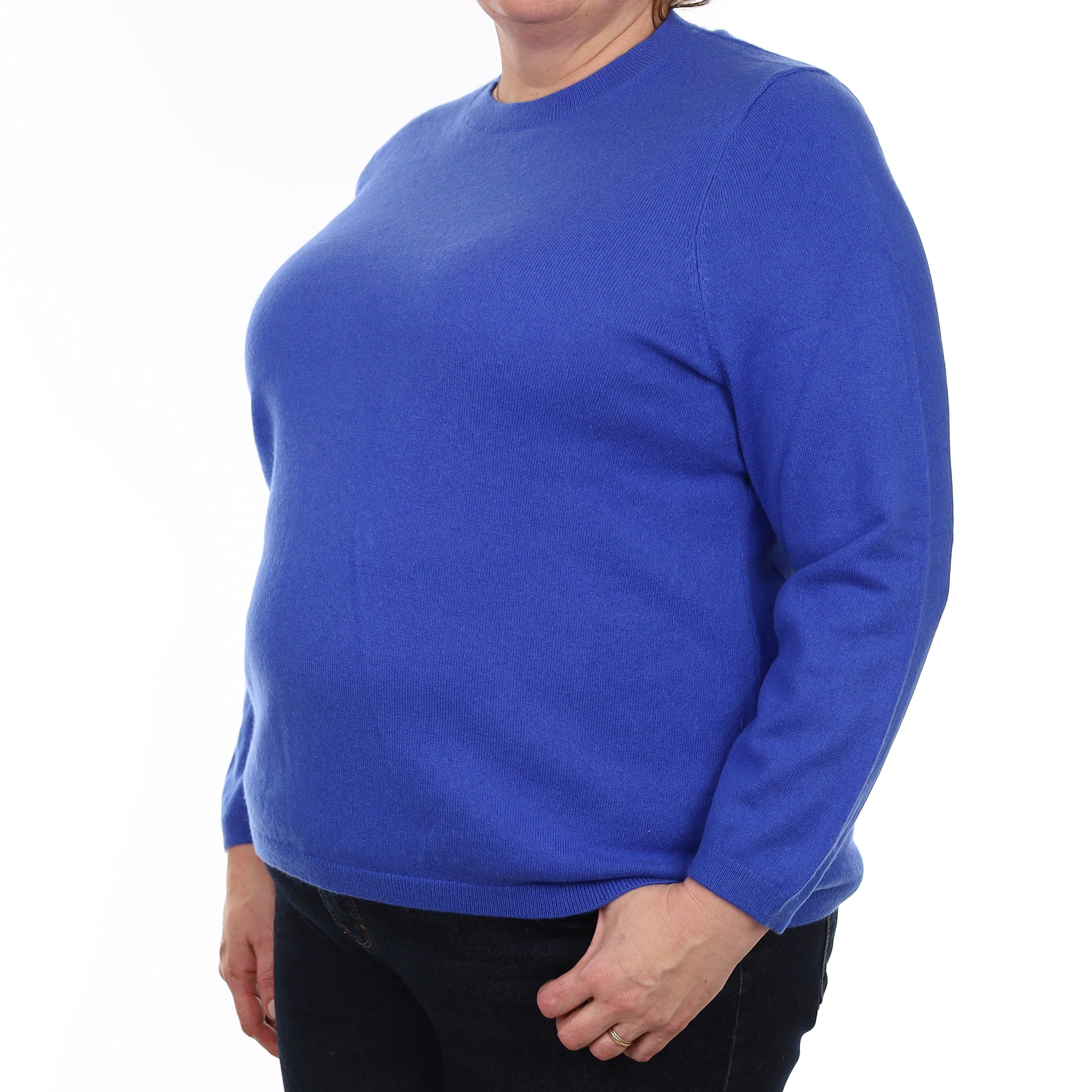 Cobalt Blue Cashmere Crew Neck Jumper XXL