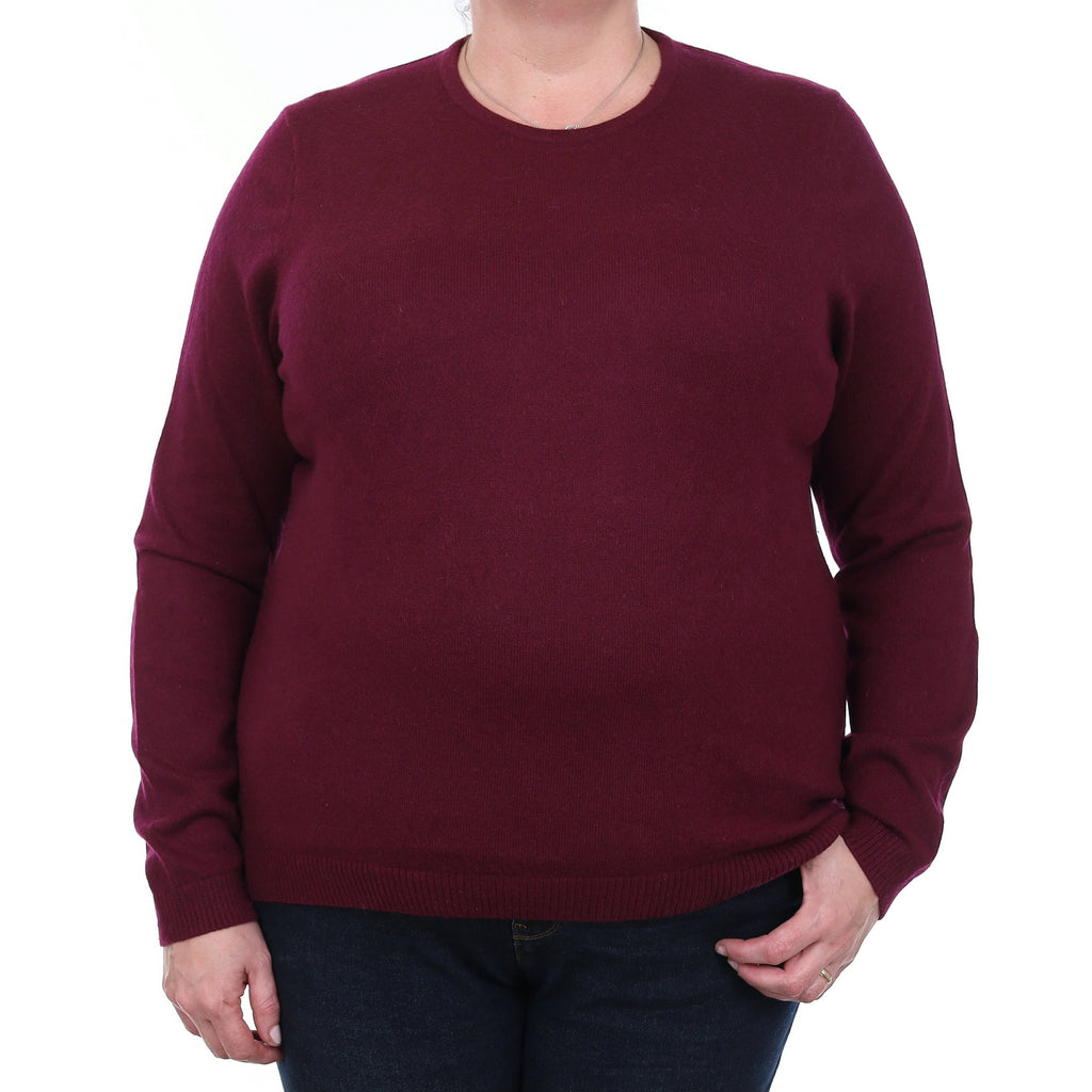 Wine Red Cashmere Crew Neck Jumper Extra Large