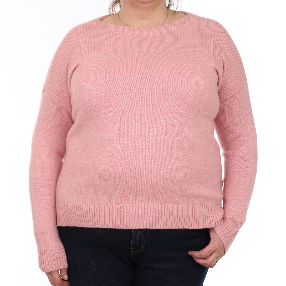 Candy Pink Chunky Cashmere Crew Neck Jumper Extra Large