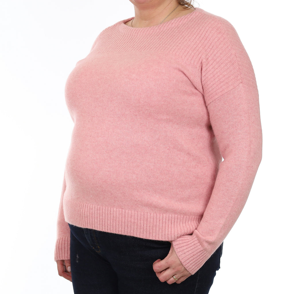 Candy Pink Chunky Cashmere Crew Neck Jumper Extra Large