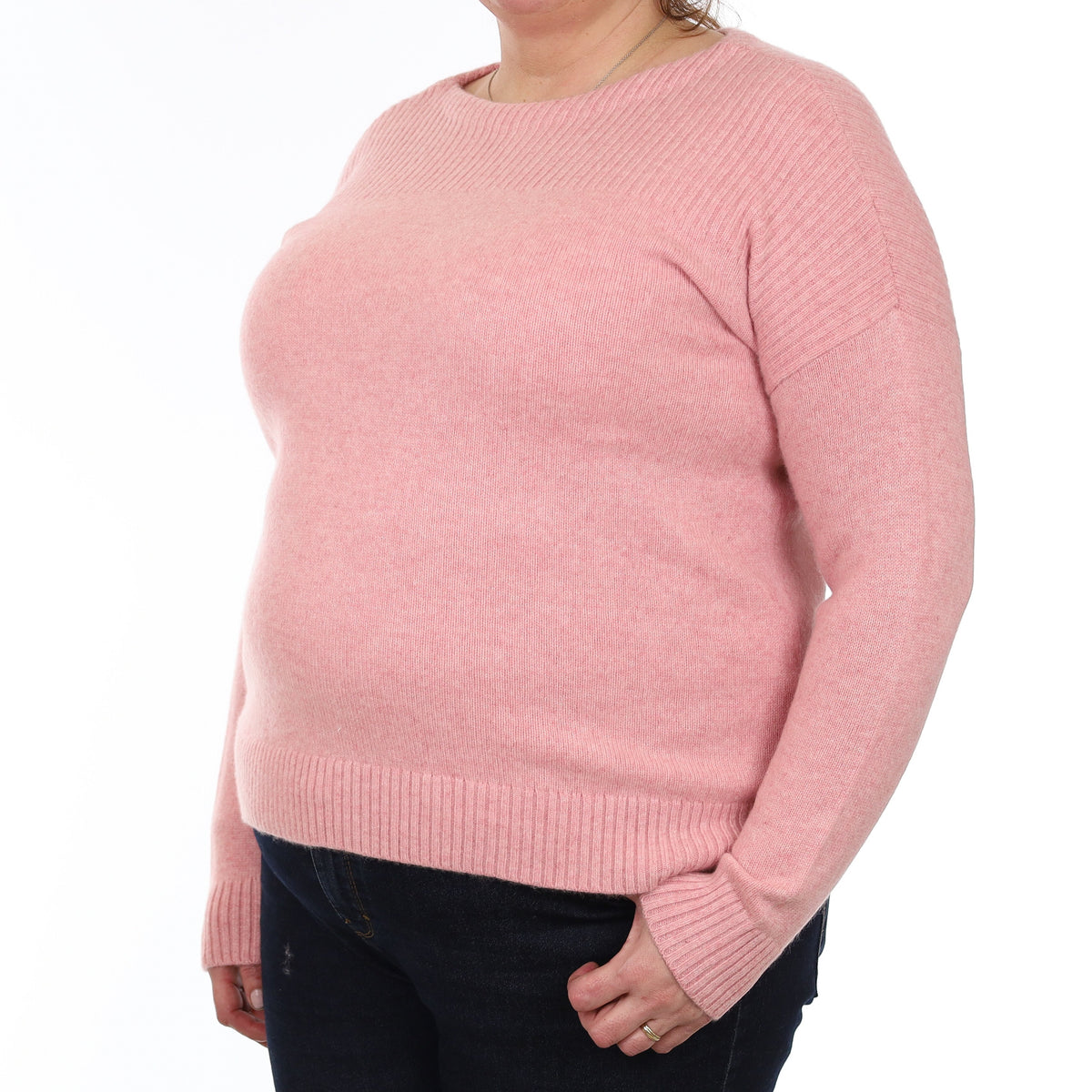 Candy Pink Chunky Cashmere Crew Neck Jumper Extra Large