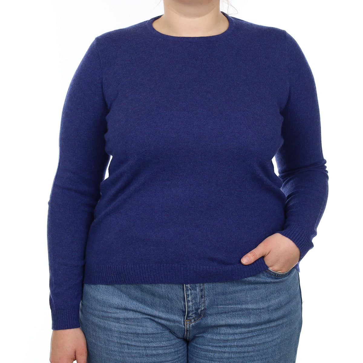 Indigo Blue Cashmere Crew Neck Jumper Large