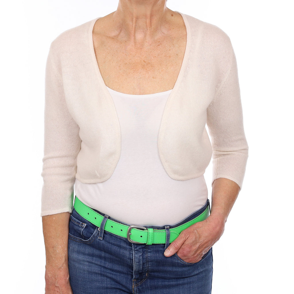 Ivory Cashmere Bolero Cardigan Medium