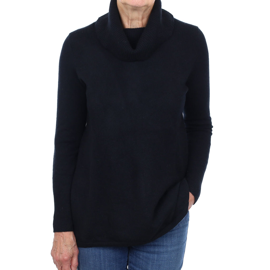 Black Cashmere Cowl Neck Jumper Medium