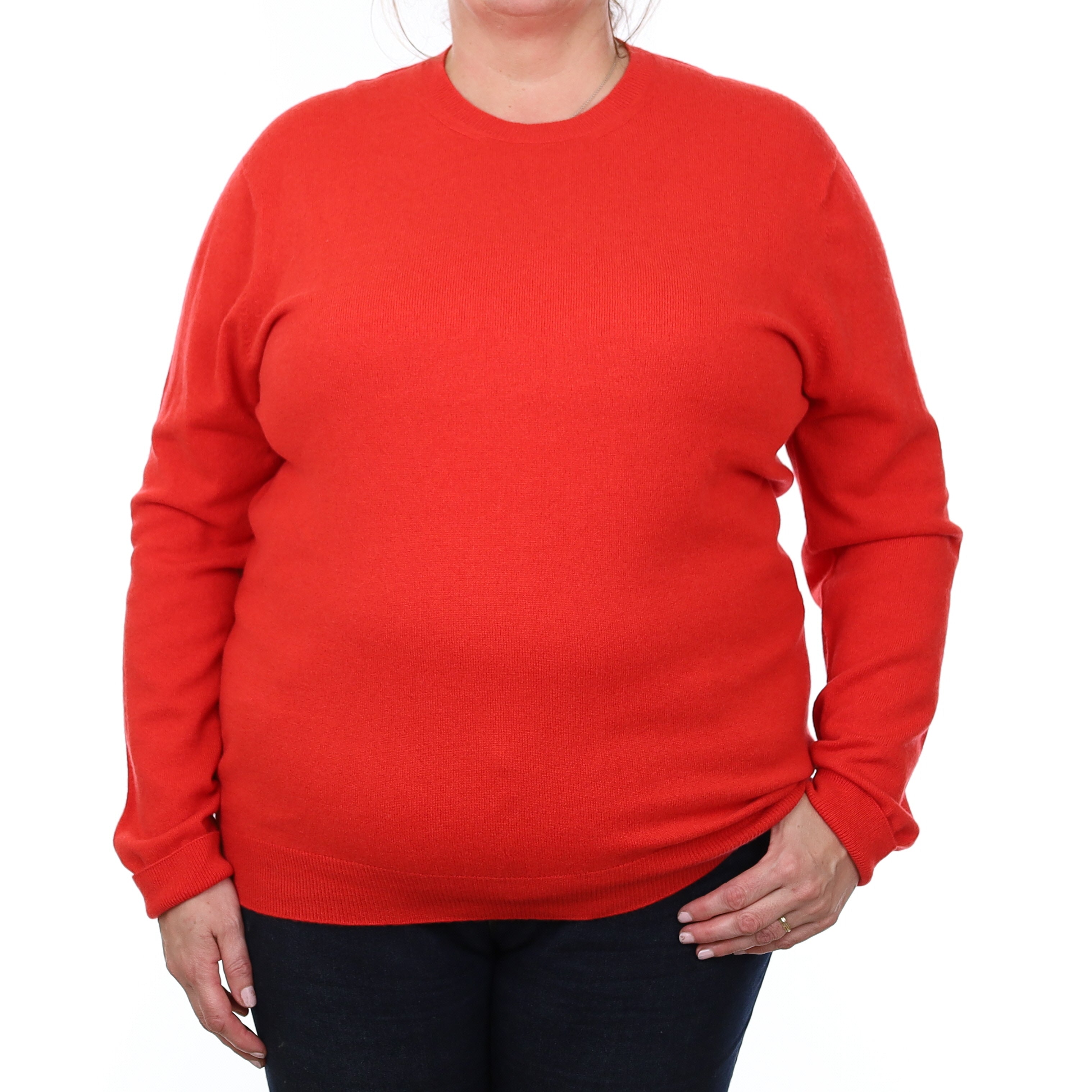 Brand New Scottish Scarlet Red Cashmere Crew Neck Jumper XXL