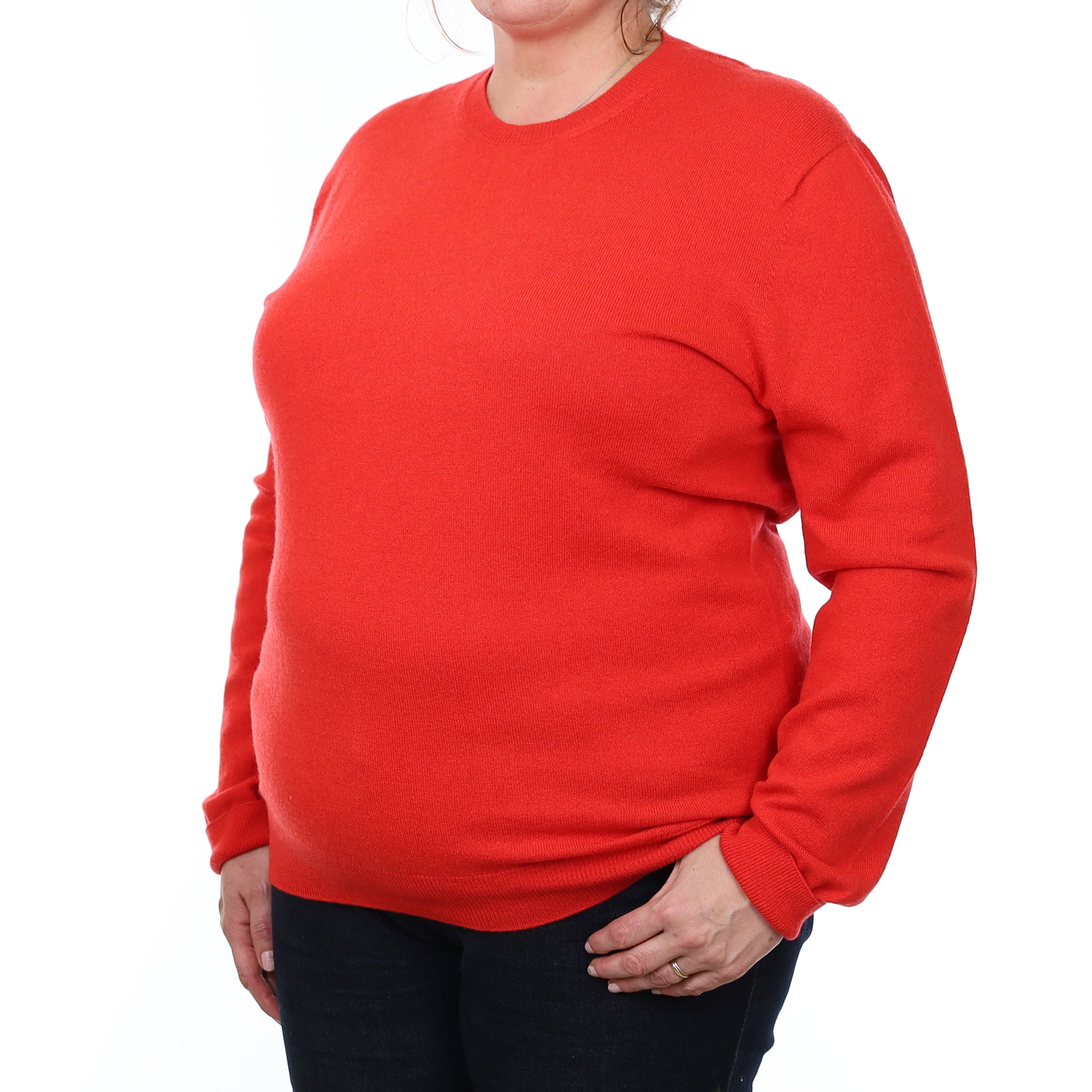 Brand New Scottish Scarlet Red Cashmere Crew Neck Jumper XXL