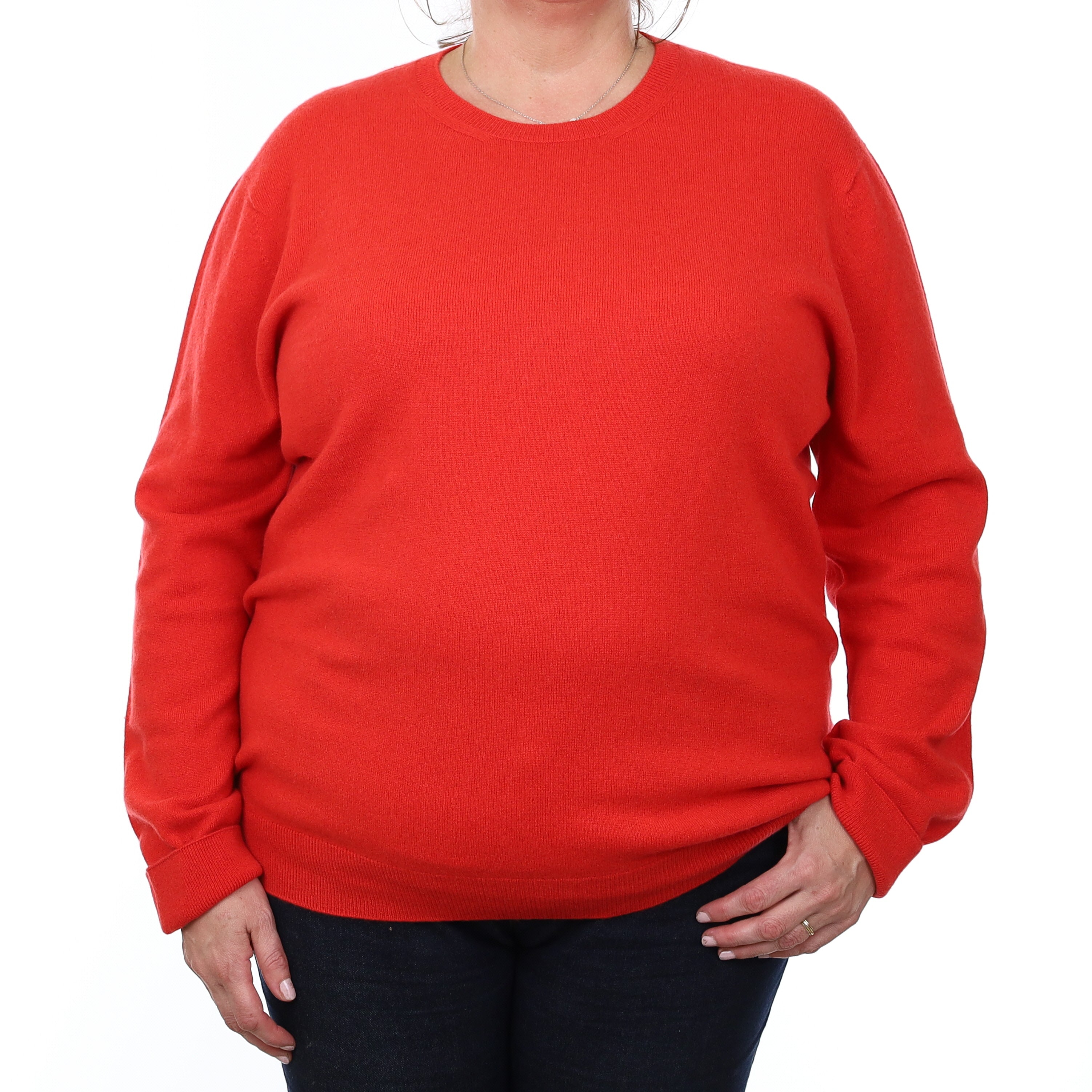 Brand New Scottish Scarlet Red Cashmere Crew Neck Jumper XXXL