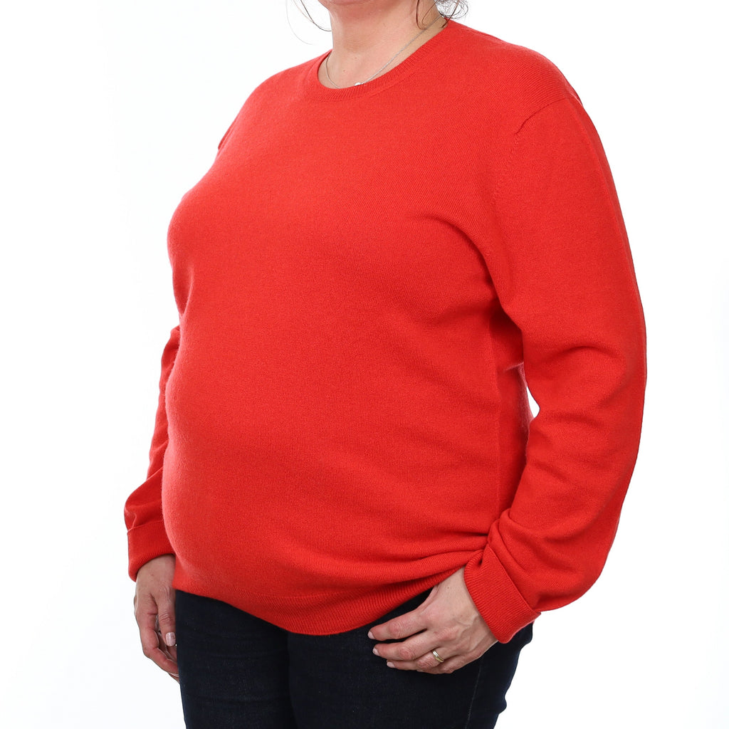 Brand New Scottish Scarlet Red Cashmere Crew Neck Jumper XXXL