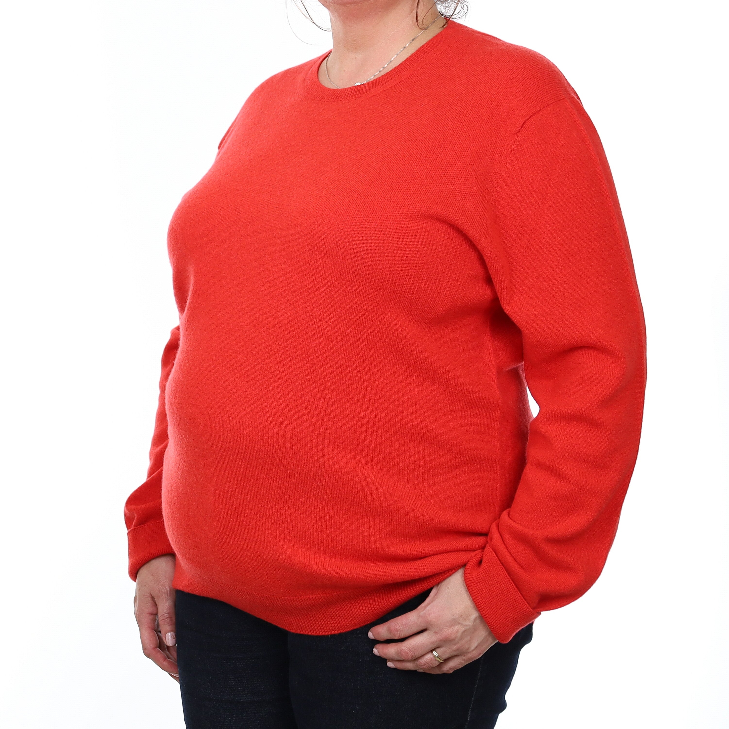 Brand New Scottish Scarlet Red Cashmere Crew Neck Jumper XXXL
