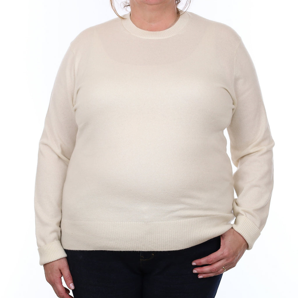 Vanilla Cream Cashmere Crew Neck Jumper Extra Large
