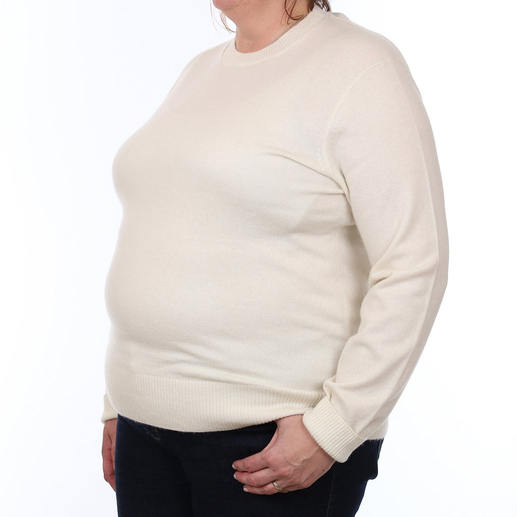Vanilla Cream Cashmere Crew Neck Jumper Extra Large