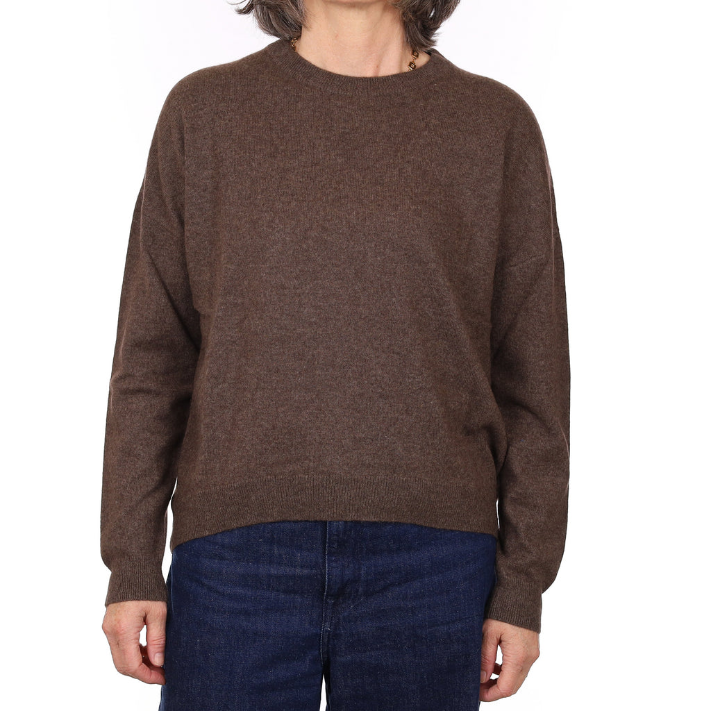 Mole Brown Cashmere Crew Neck Jumper Medium