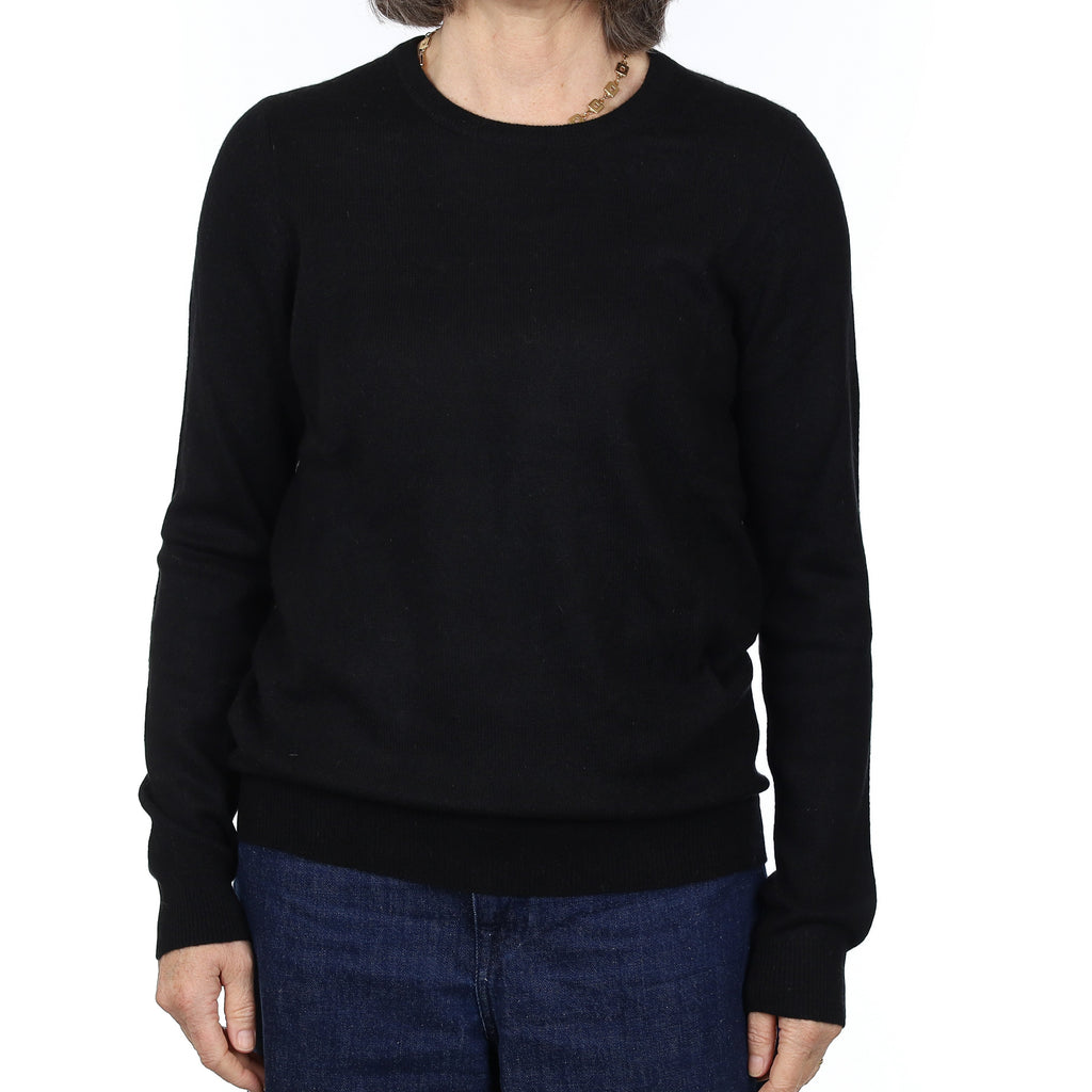 Black Cashmere Crew Neck Jumper Medium