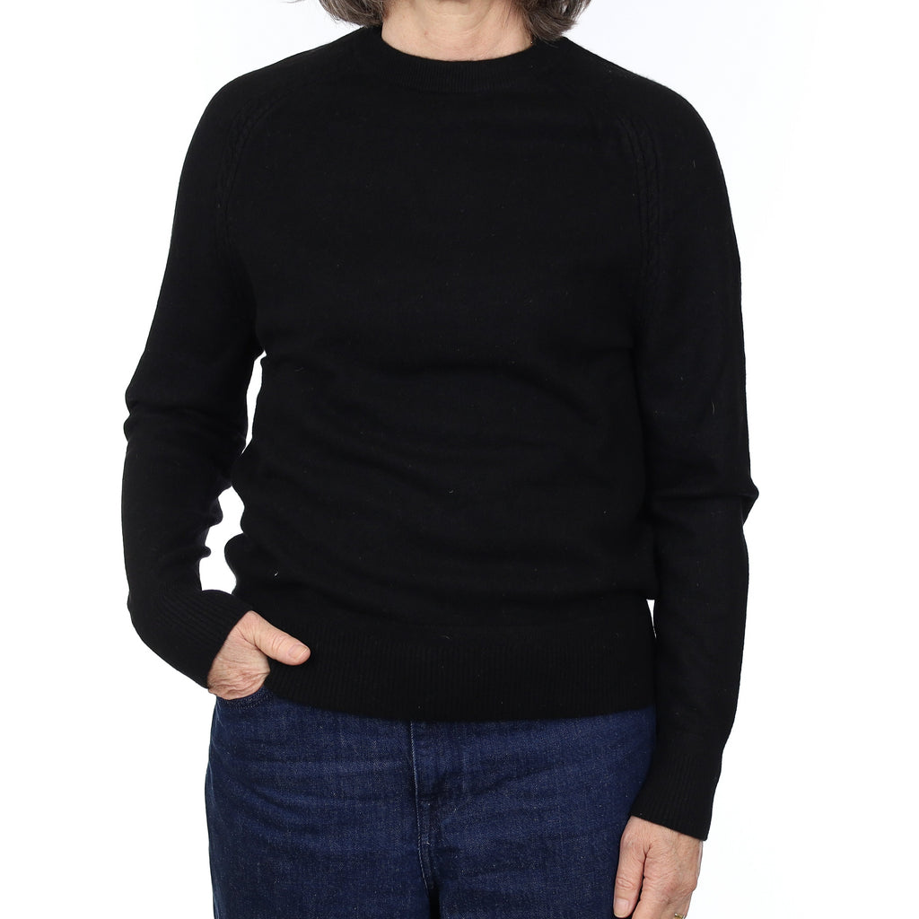 Black Cashmere Crew Neck Jumper Medium