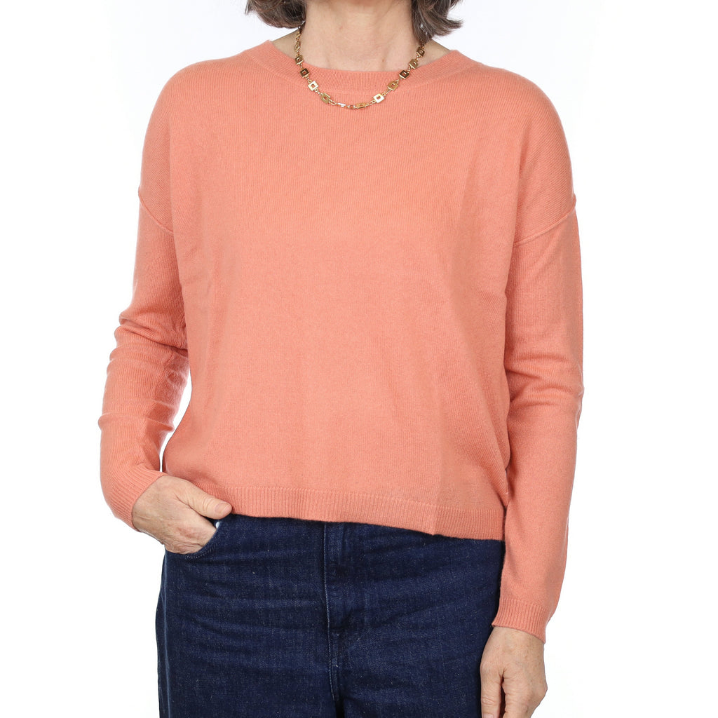 Muted Coral Cashmere Crew Neck Jumper Medium