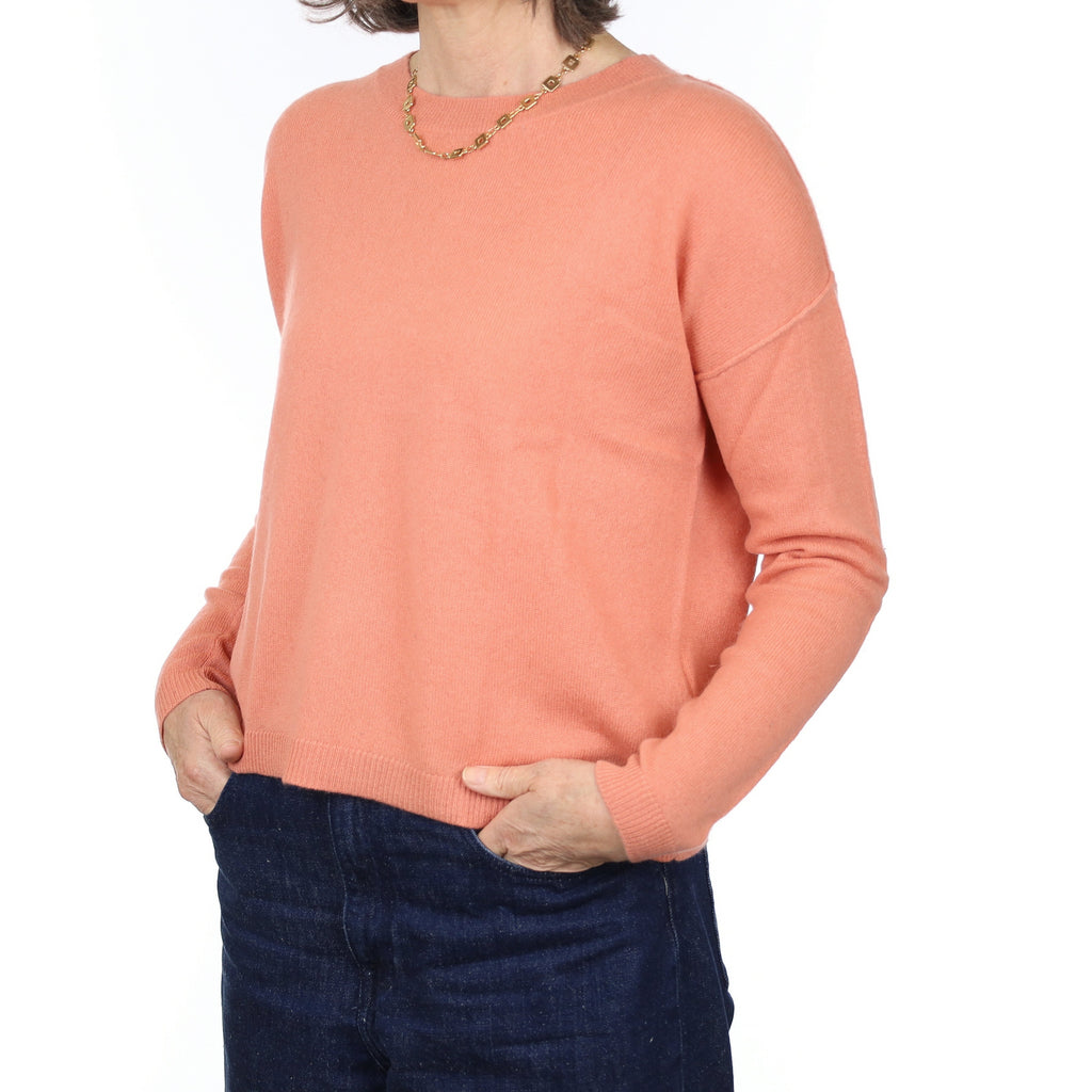 Muted Coral Cashmere Crew Neck Jumper Medium