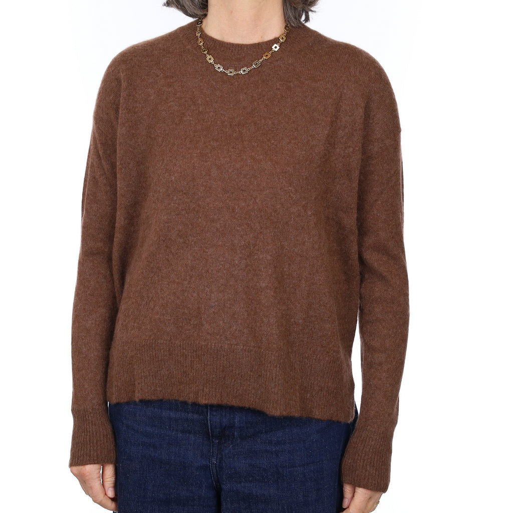 Walnut Brown Cashmere Crew Neck Jumper Medium