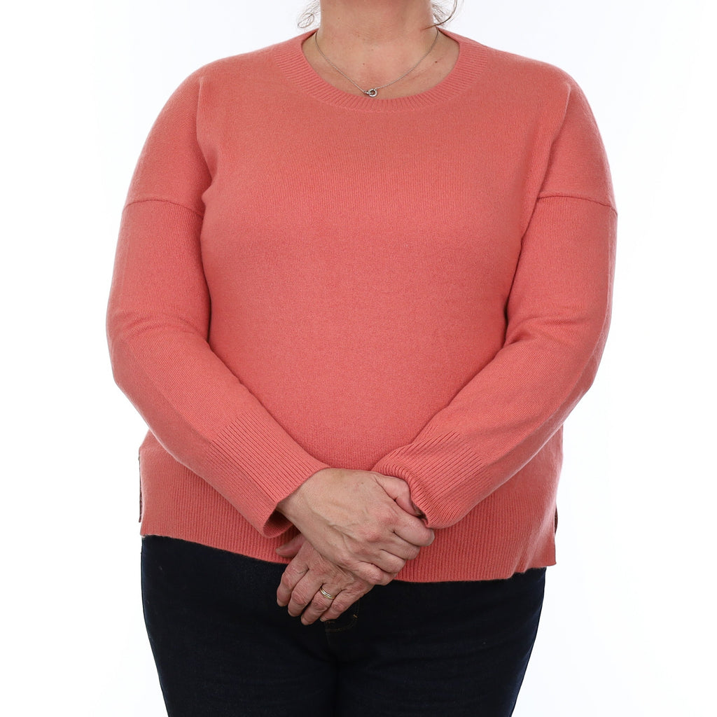 Hazy Coral Pink Cashmere Crew Neck Jumper Extra Large