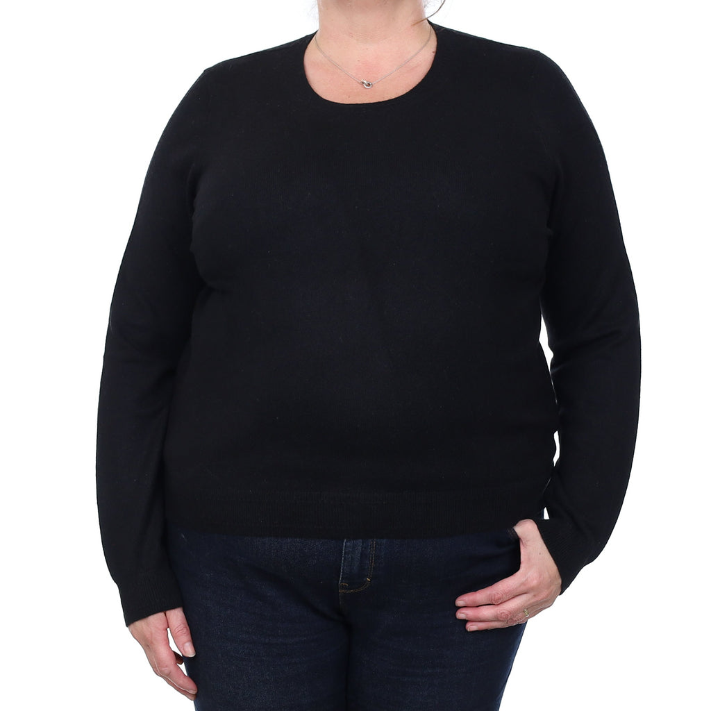 Black Cashmere Crew Neck Jumper Extra Large
