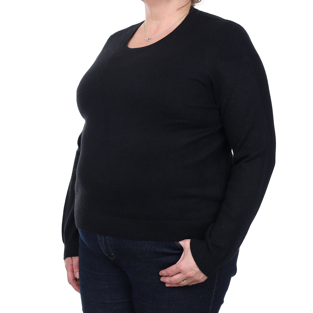 Black Cashmere Crew Neck Jumper Extra Large