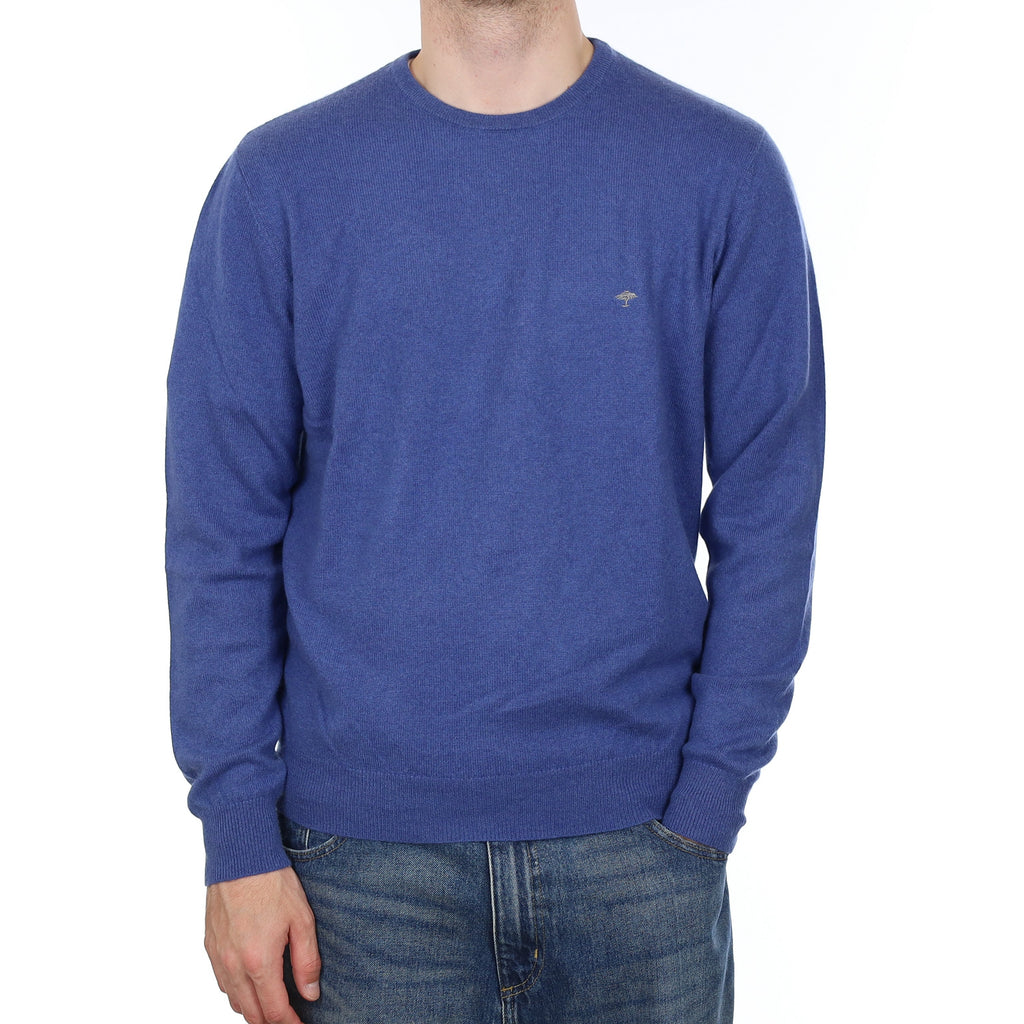 Men's Ink Blue Cashmere Crew Neck Jumper Large