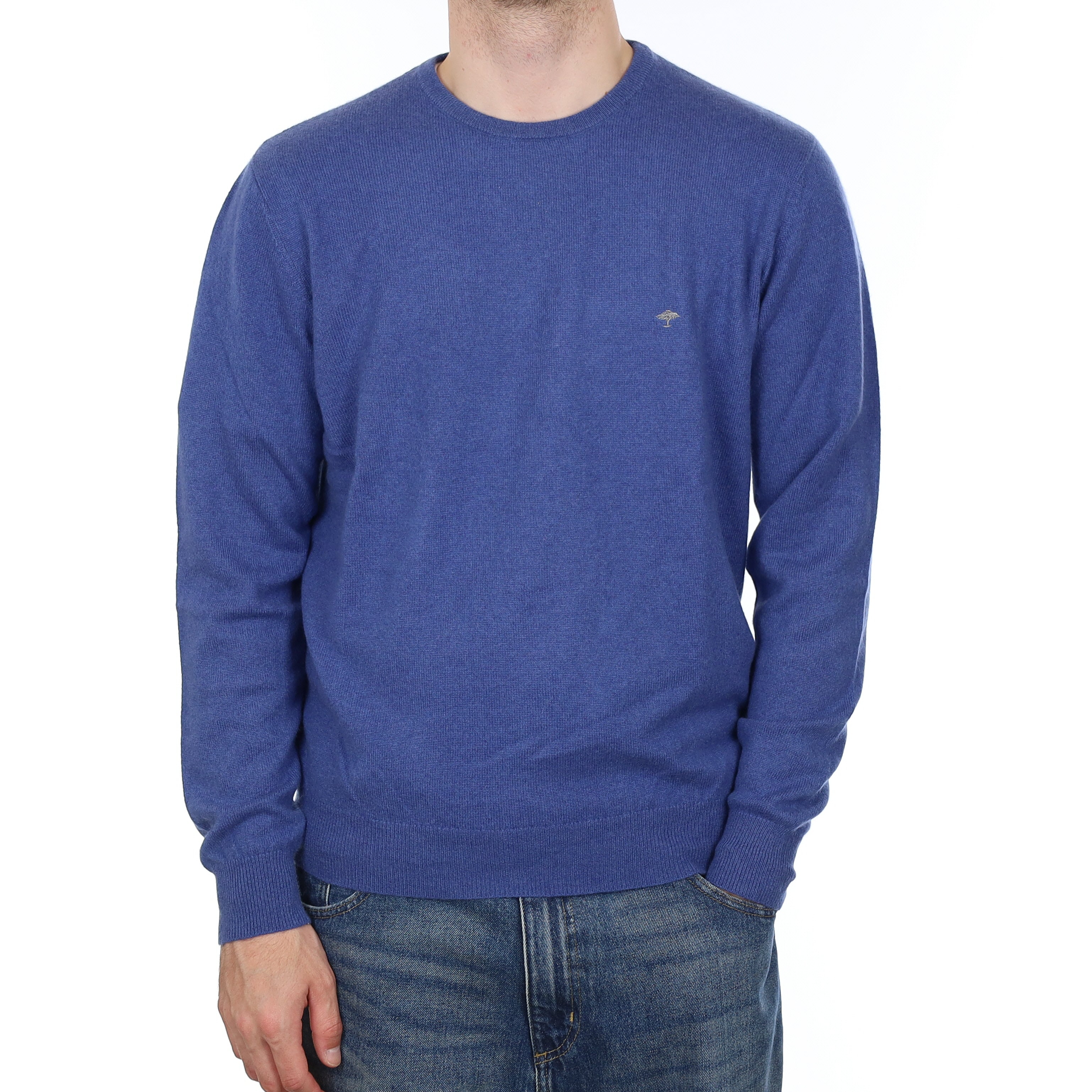 Men's Ink Blue Cashmere Crew Neck Jumper Large