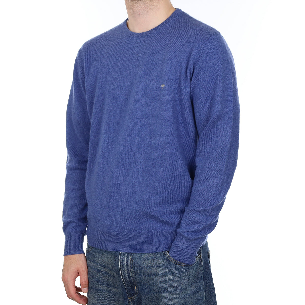 Men's Ink Blue Cashmere Crew Neck Jumper Large