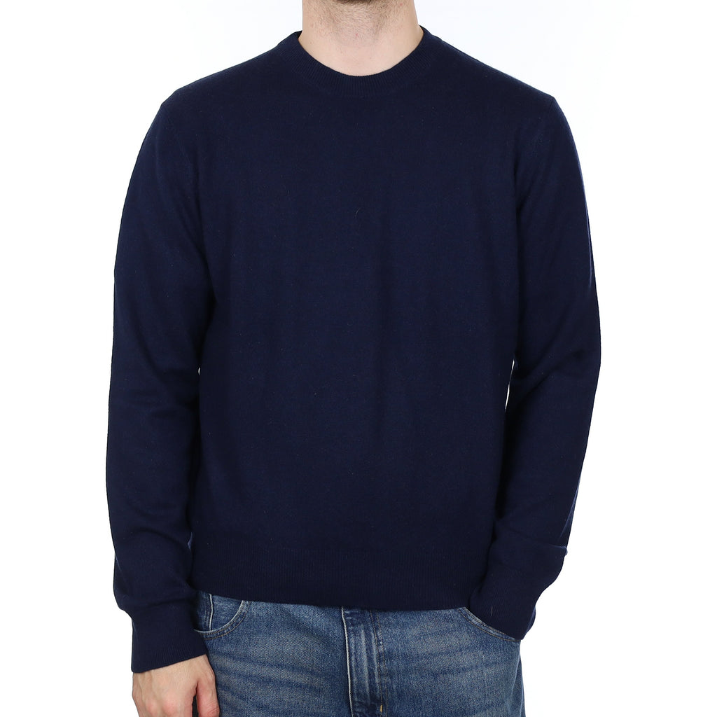 Men's Navy Cashmere Crew Neck Jumper Large