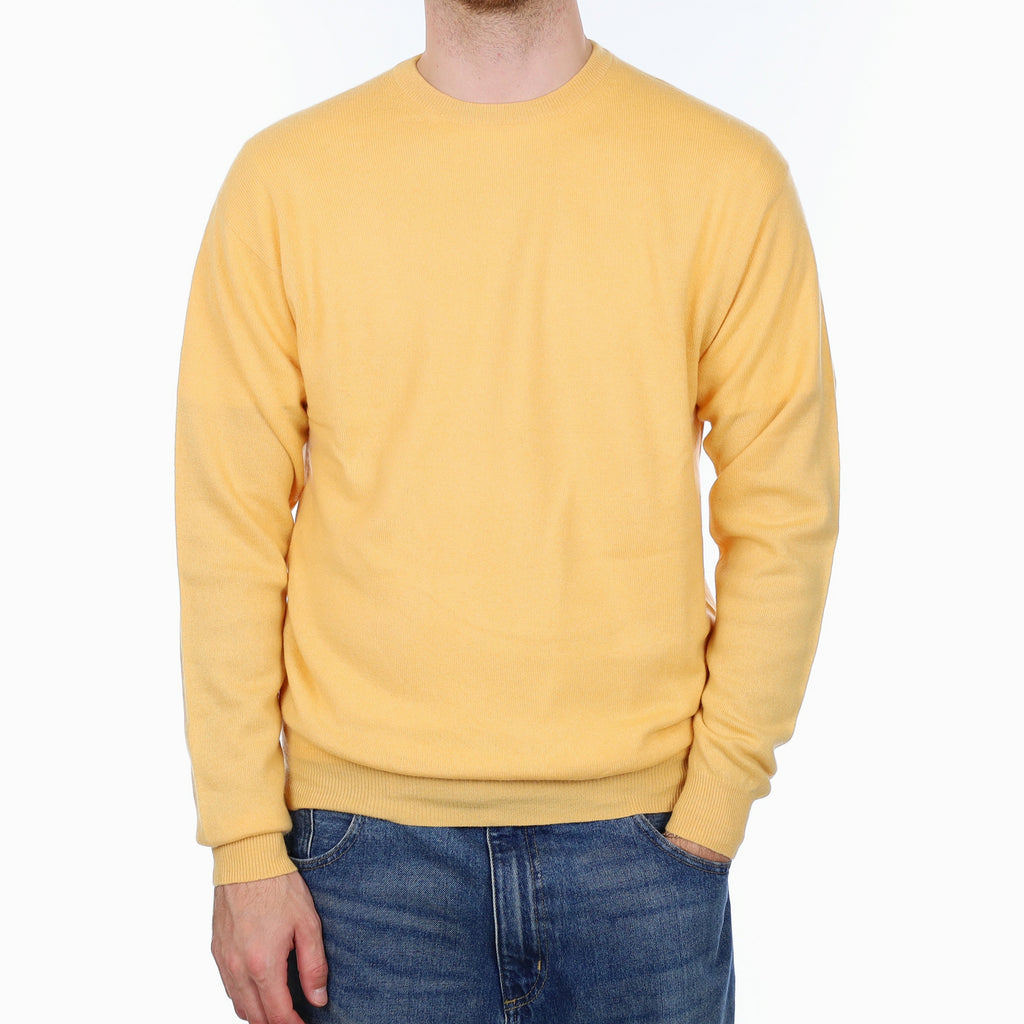 Men's Apricot Cashmere Crew Neck Jumper Large