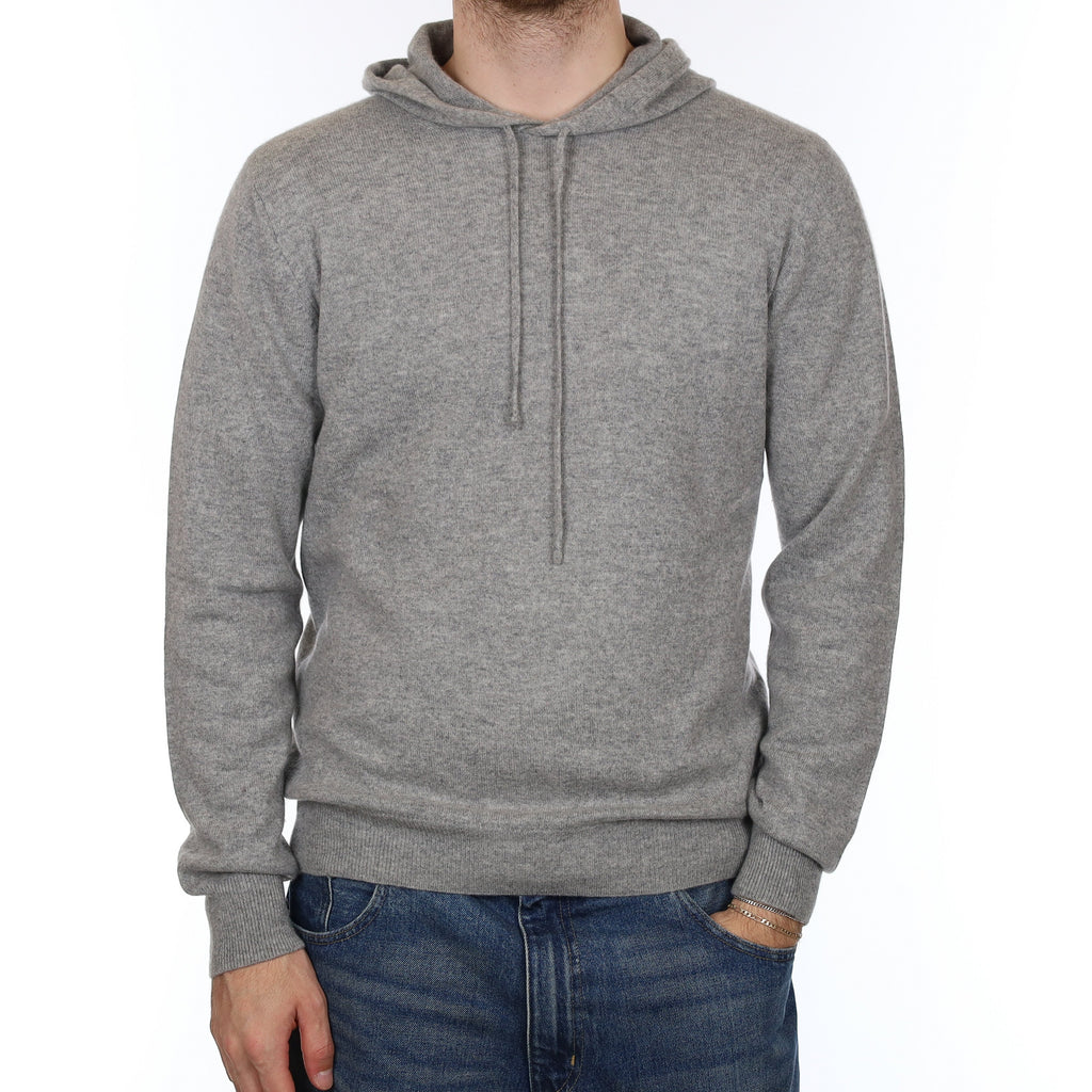Men's Smoke Grey Cashmere Hoodie Jumper Medium
