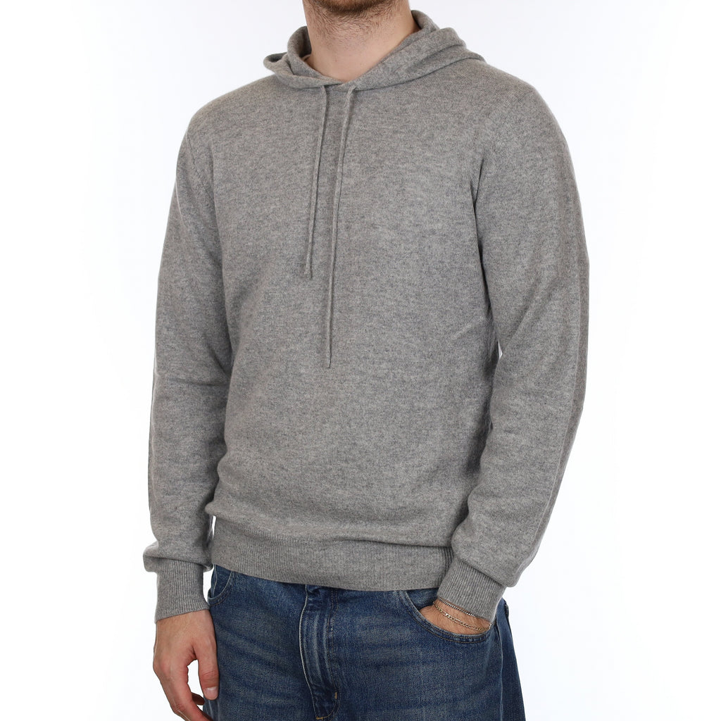 Men's Smoke Grey Cashmere Hoodie Jumper Medium