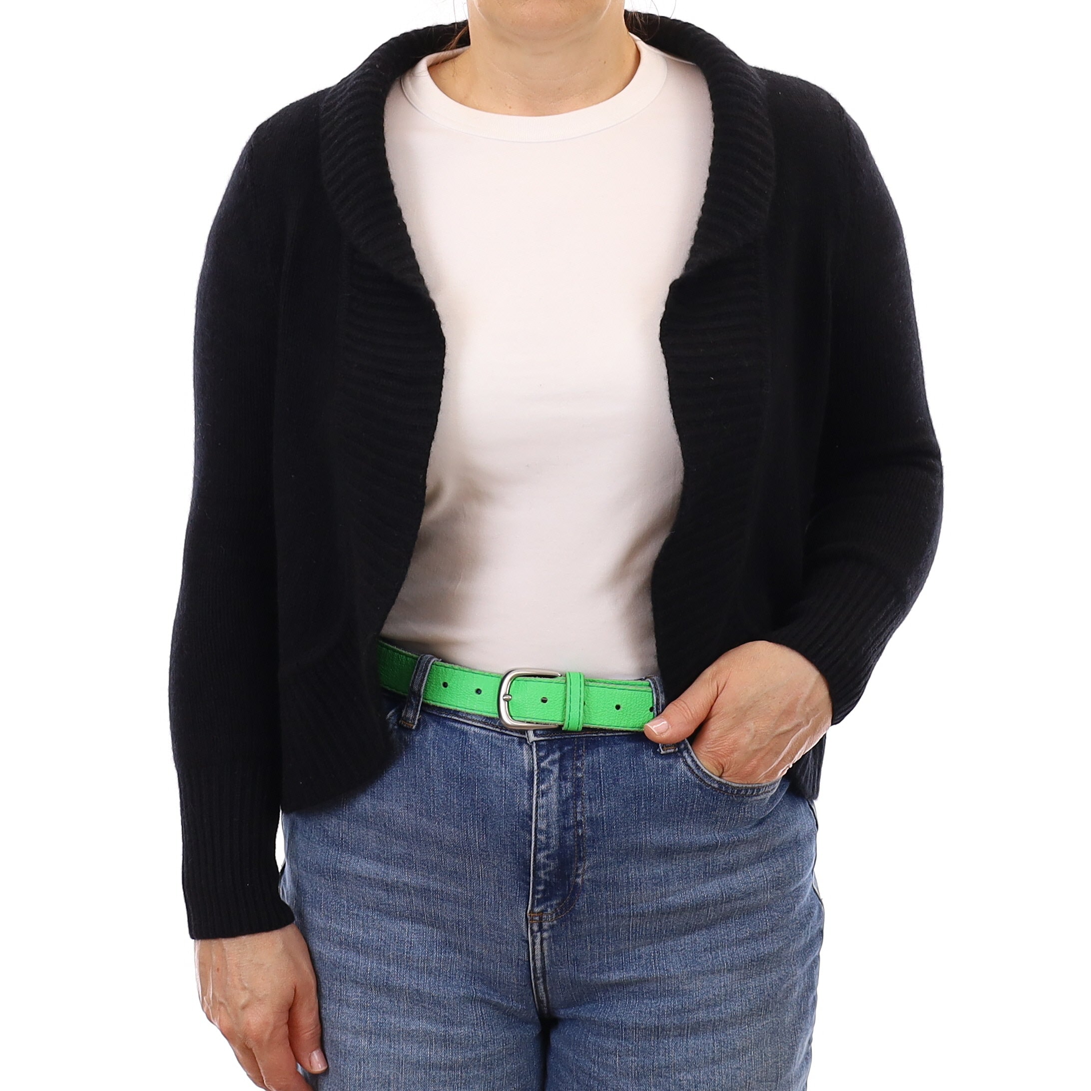 Black Chunky Cashmere Shrug Style Cardigan Medium