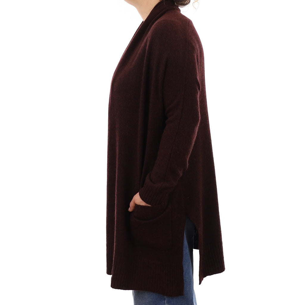 Poetry Cedar Brown Cashmere Edge to Edge Cardigan Medium