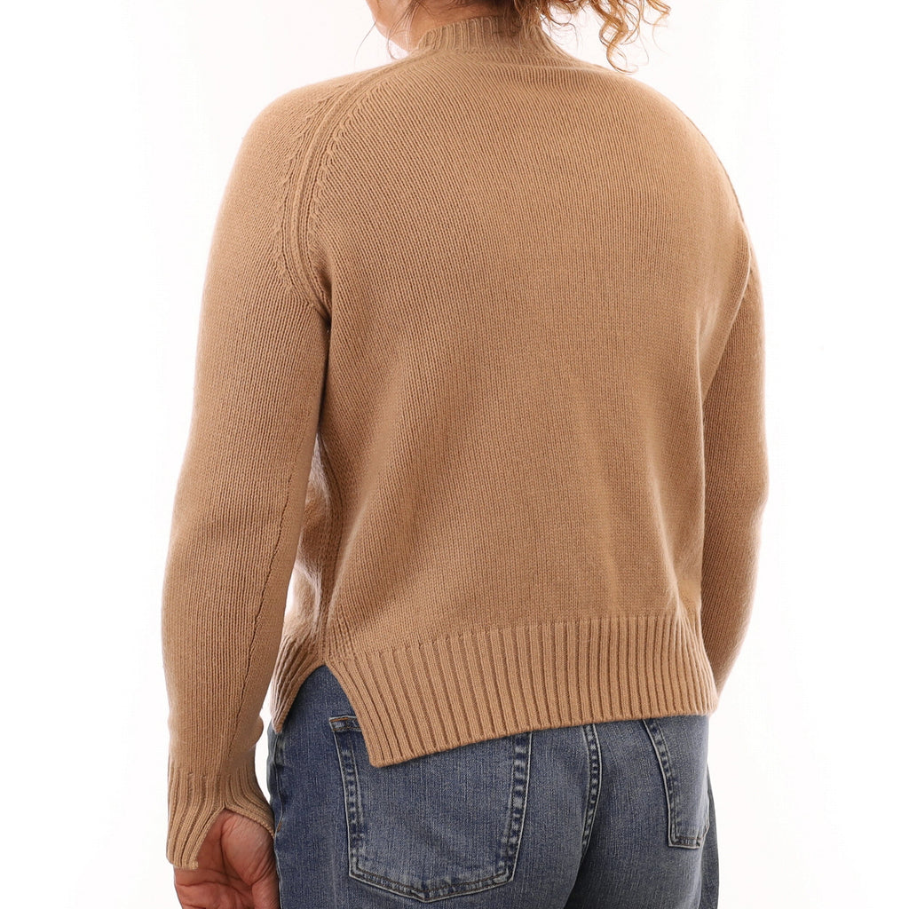 Caramel Brown Chunky Cashmere Crew Neck Jumper Medium