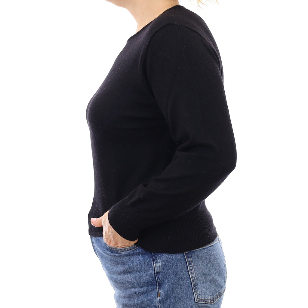 Black Cashmere Crew Neck Jumper Medium