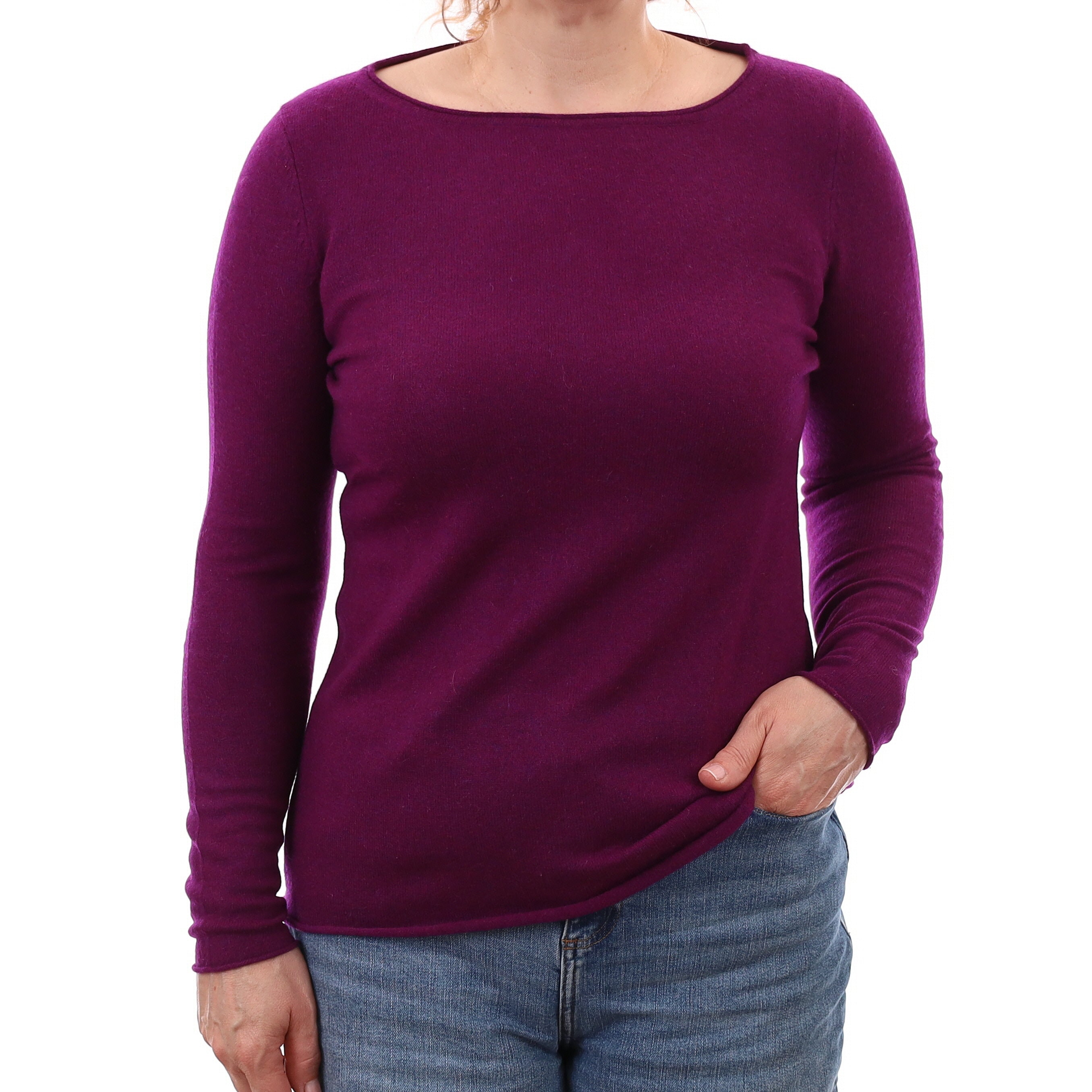 Viola Purple Cashmere Crew Neck Jumper Medium