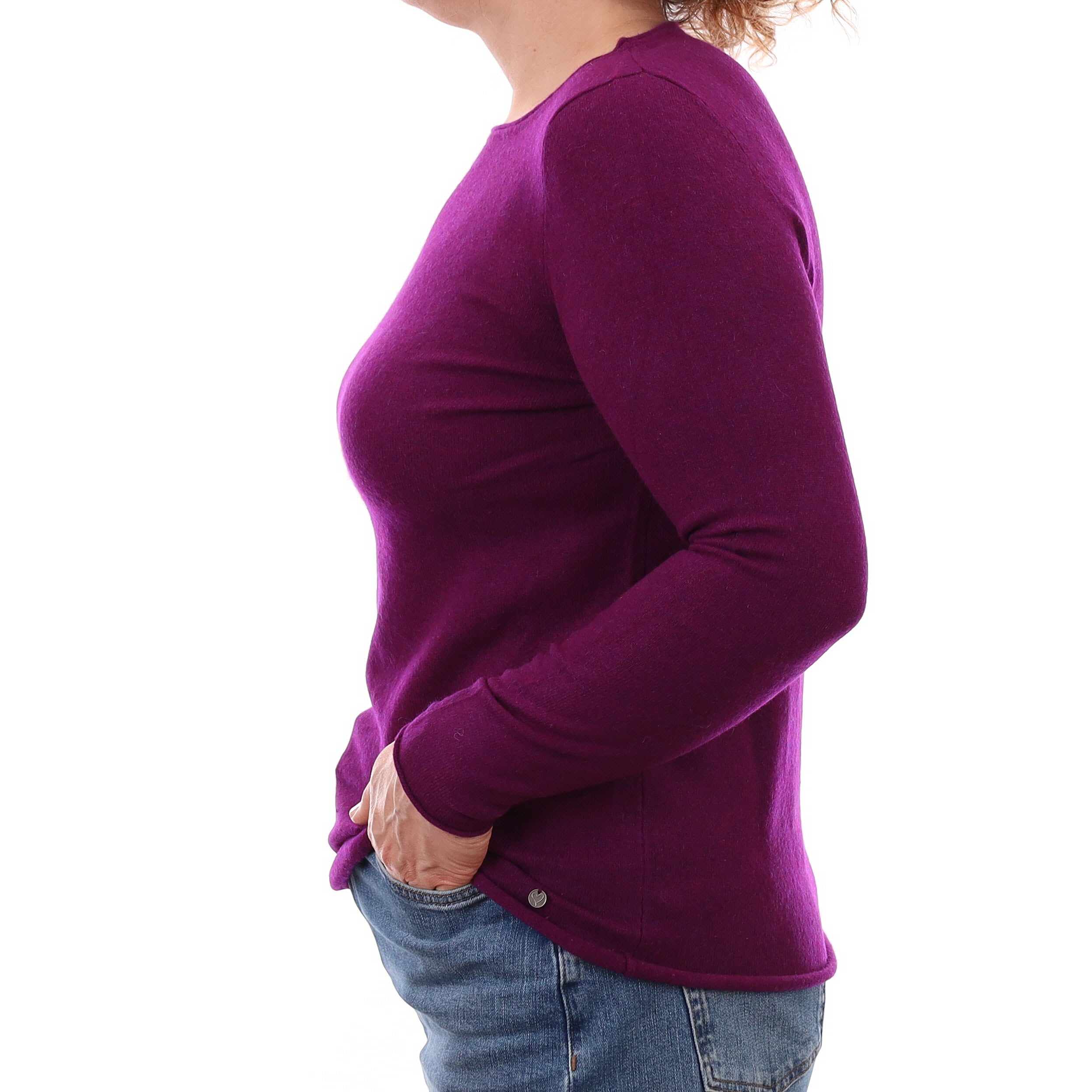 Viola Purple Cashmere Crew Neck Jumper Medium