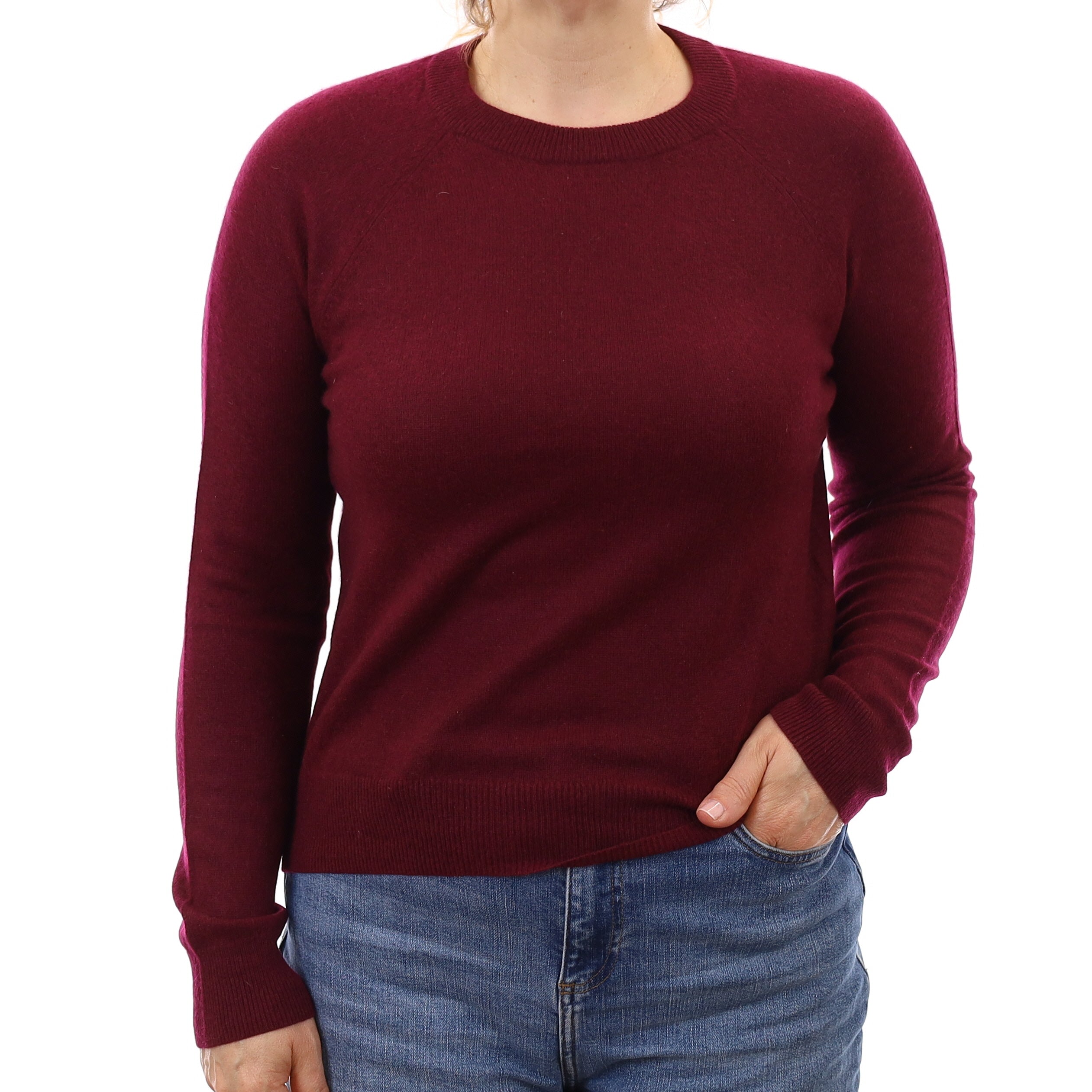 Mulberry Purple Cashmere Crew Neck Jumper Medium