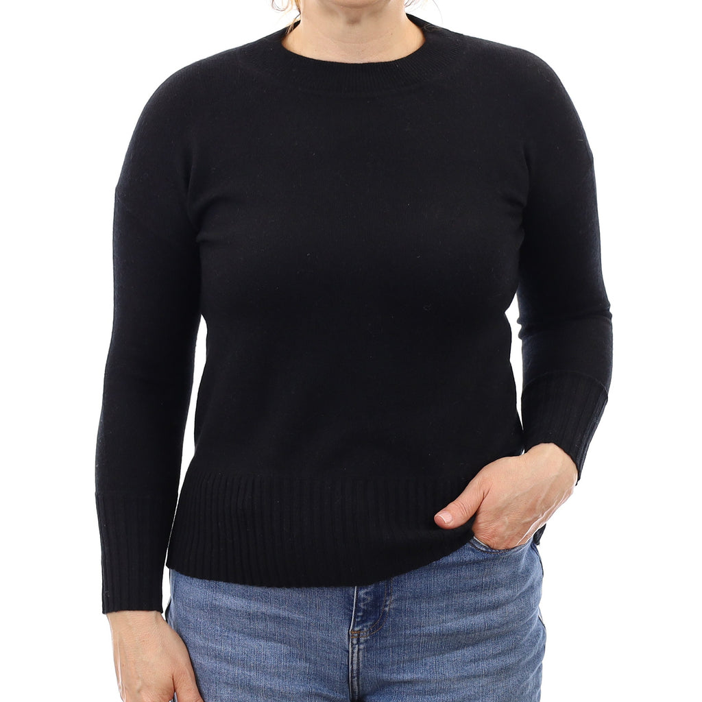 Black Cashmere Crew Neck Jumper Medium