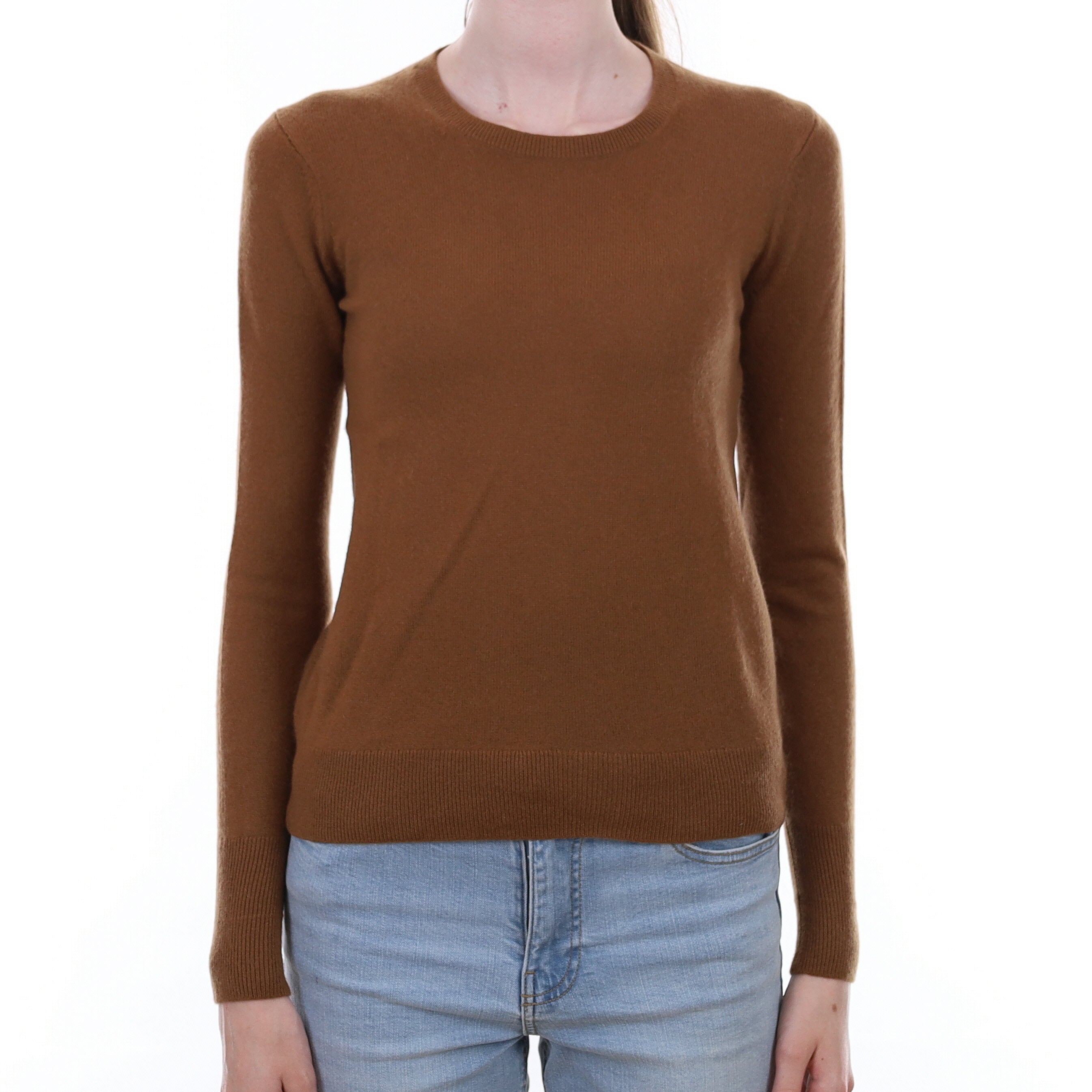 Everlane Cinnamon Brown Cashmere Crew Neck Jumper Extra Small