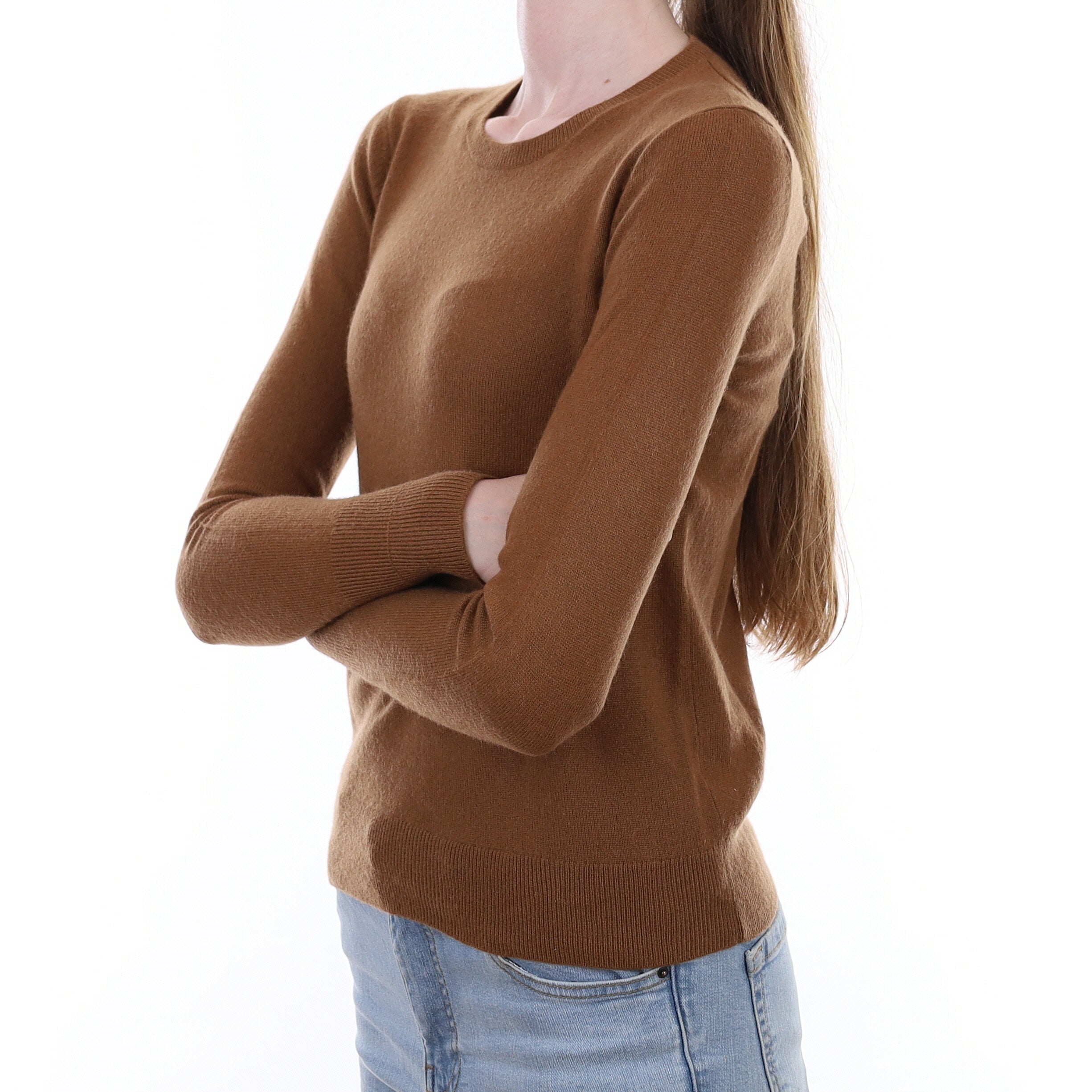Everlane Cinnamon Brown Cashmere Crew Neck Jumper Extra Small