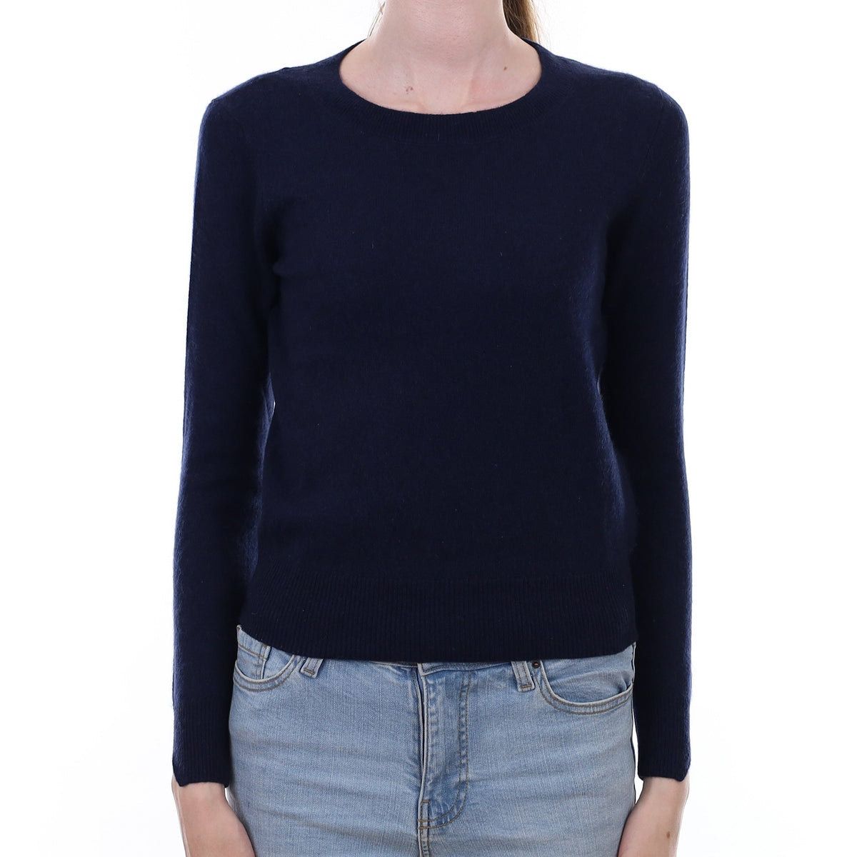 Navy Blue Cashmere Crew Neck Jumper Extra Small